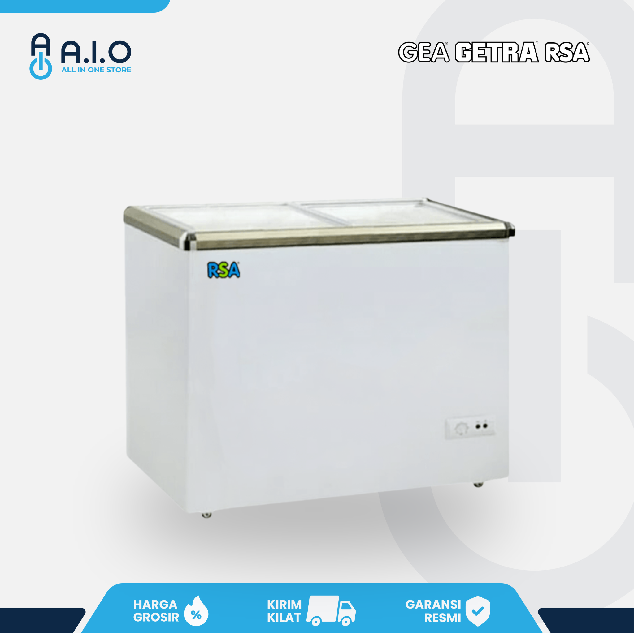RSA - CHEST FREEZER 2 PINTU (SLIDING FLAT GLASS) 200 L - XS 200