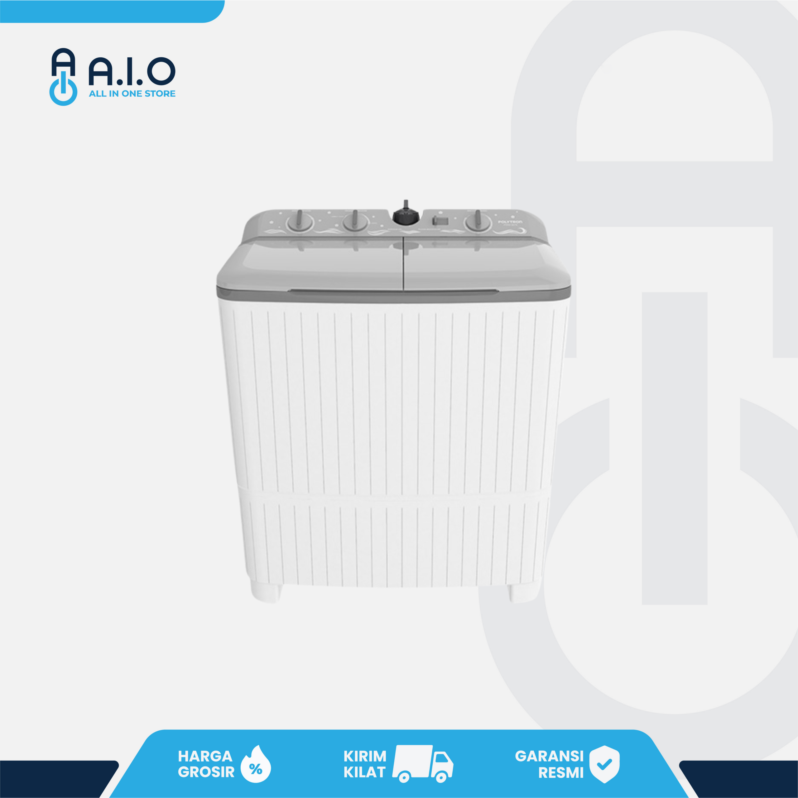 POLYTRON - MESIN CUCI 2 TABUNG 10 KG - PWM 1076Y