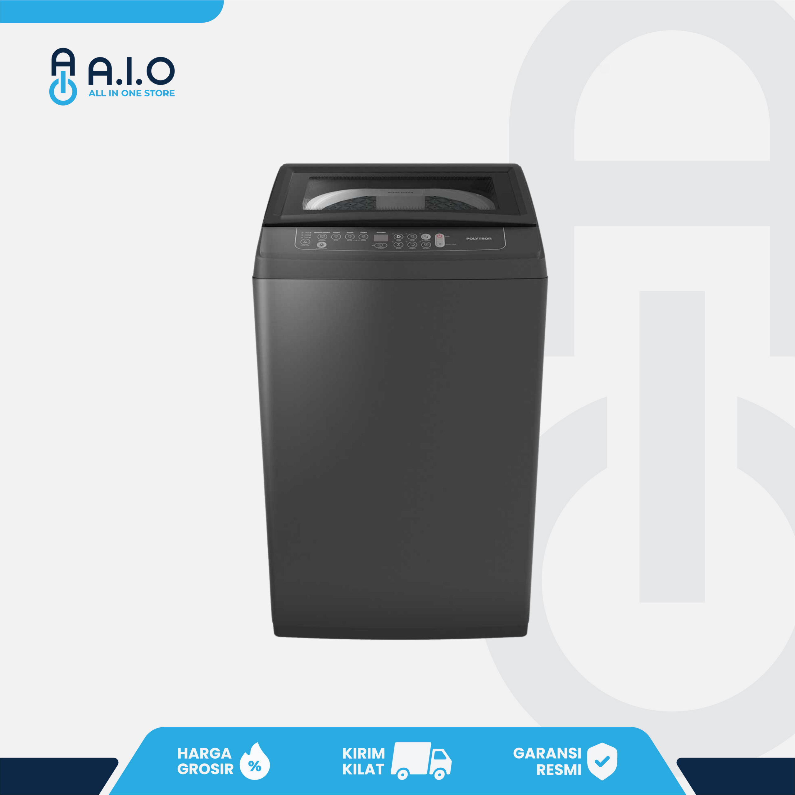 POLYTRON - MESIN CUCI TOP LOADING 8 KG - PAW 8029Y