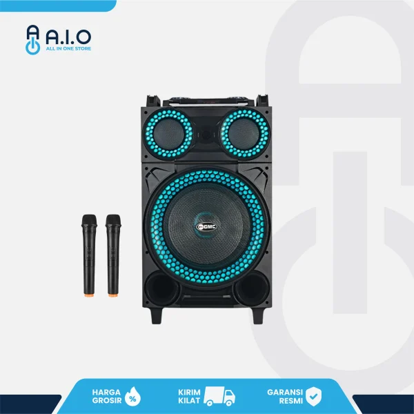 20 Rekomendasi Speaker Bluetooth Full Bass Terbaik 64 GMC - SPEAKER MULTIMEDIA BLUETOOTH + 2 MIC WIRELESS + STAND - 899R