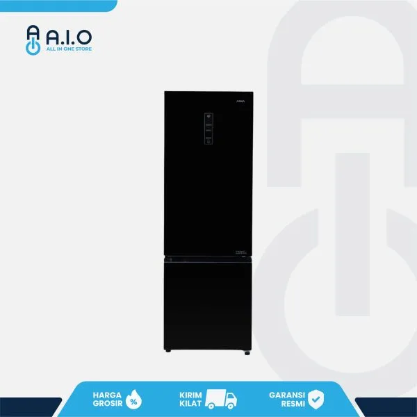 AQUA - KULKAS 2 PINTU 324 L - AQR 350RBG(BK)