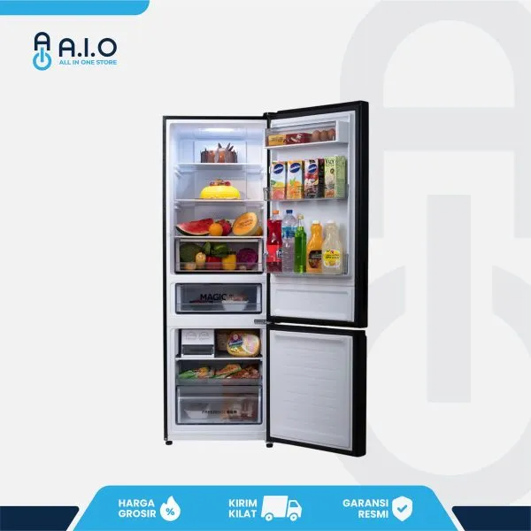 AQUA - KULKAS 2 PINTU 324 L - AQR 350RBG(BK)