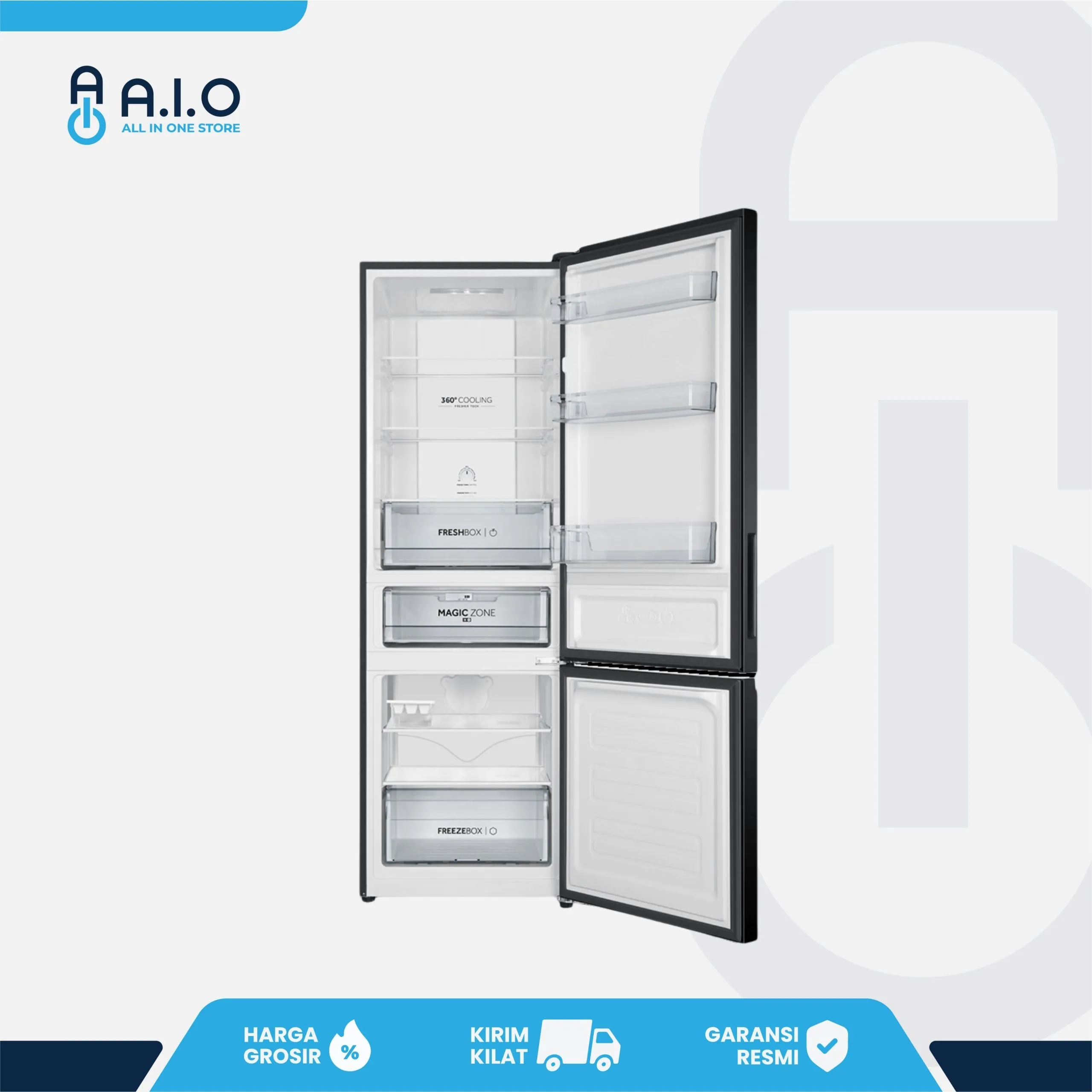 AQUA - KULKAS 2 PINTU 324 L - AQR 350RBM(EBM) 3 AQUA - KULKAS 2 PINTU 324 L - AQR 350RBM(EBM) - Gambar 3