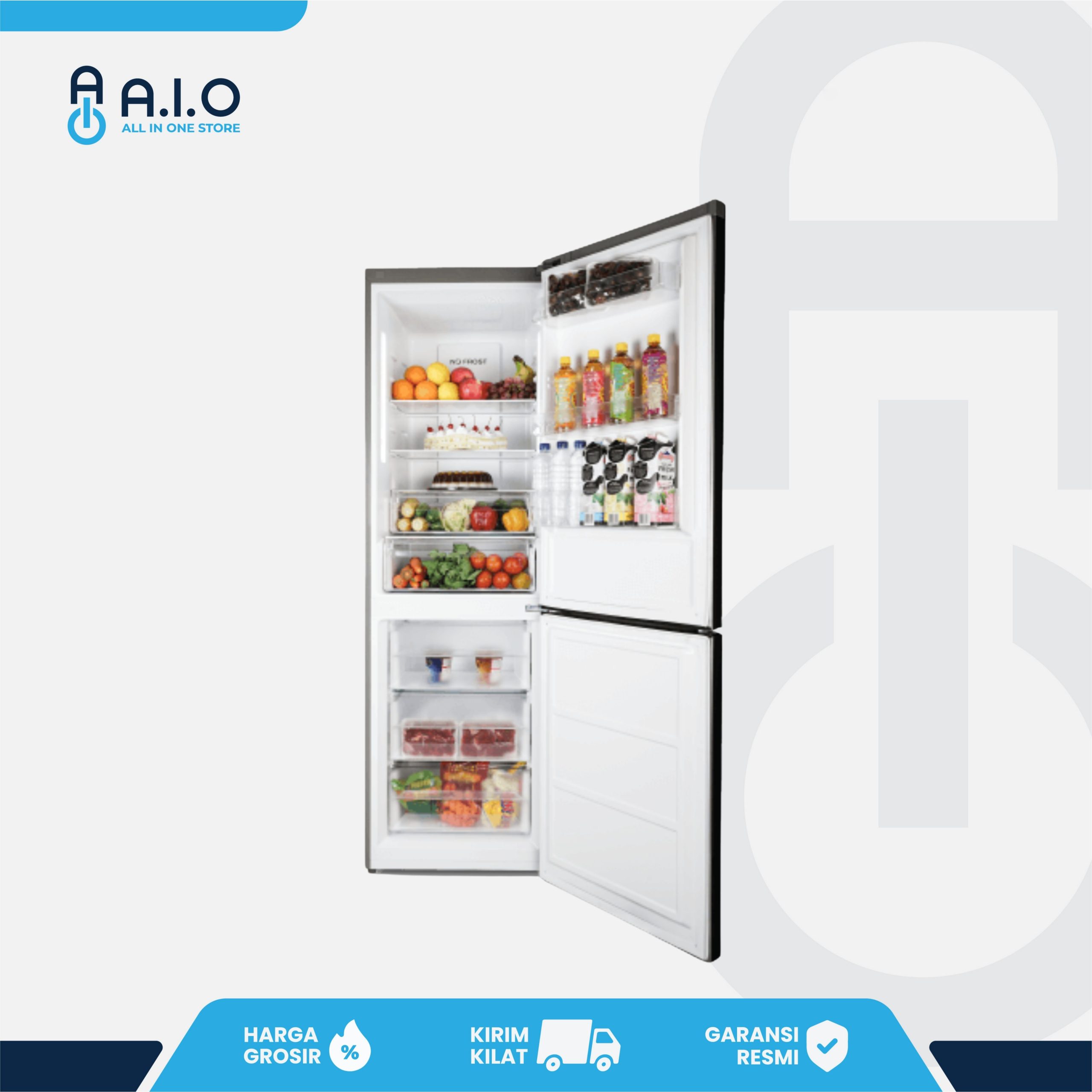 AQUA - KULKAS 2 PINTU 338 L - AQR 363RBM 3 AQUA - KULKAS 2 PINTU 338 L - AQR 363RBM - Gambar 3