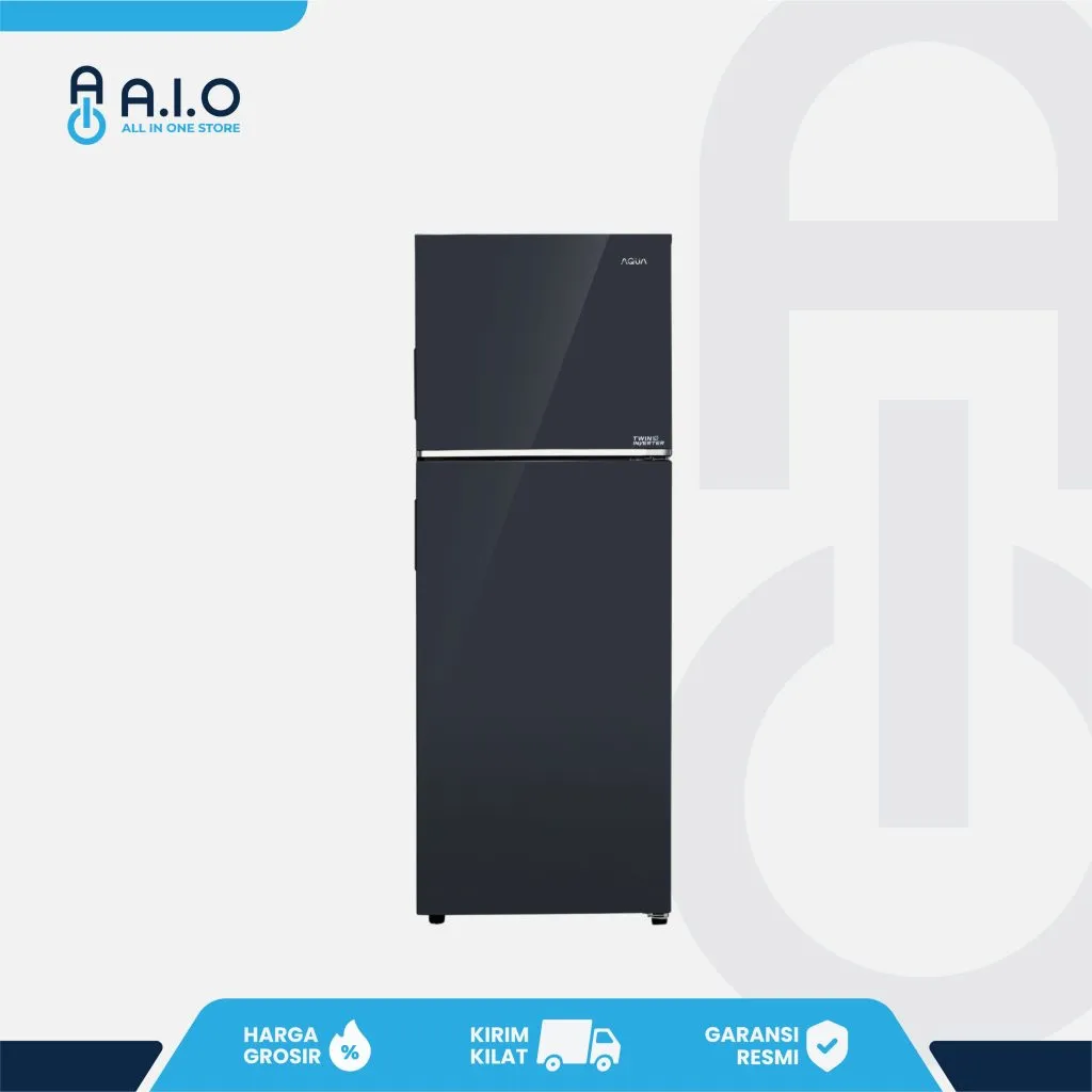 16 Rekomendasi Kulkas 2 Pintu Aqua Terbaru dan Terbaik 2026 90 AQUA - KULKAS 2 PINTU 333 L - AQR 395IM(BK)