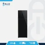 AQR 405IGBK Front AQUA - KULKAS 2 PINTU 312 L - AQR 405IG(BK)