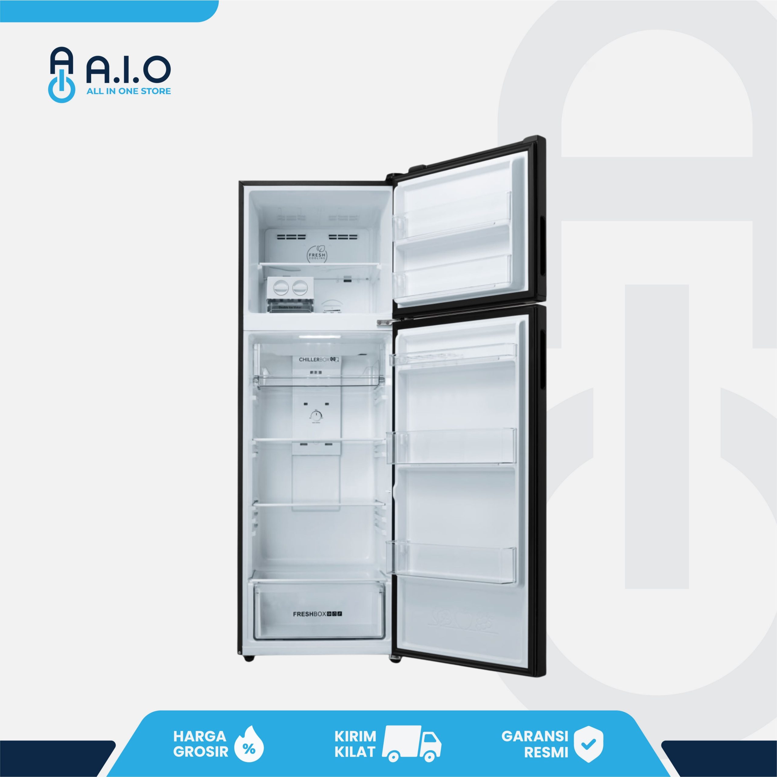 AQUA - KULKAS 2 PINTU - AQR 415IM(BK) 3 AQUA - KULKAS 2 PINTU - AQR 415IM(BK) - Gambar 3