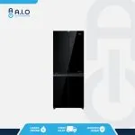 AQR CTD506RGG BK FRONT AQUA - KULKAS MULTIDOOR 4 PINTU 406 L - AQR CTD506RGG(BK)