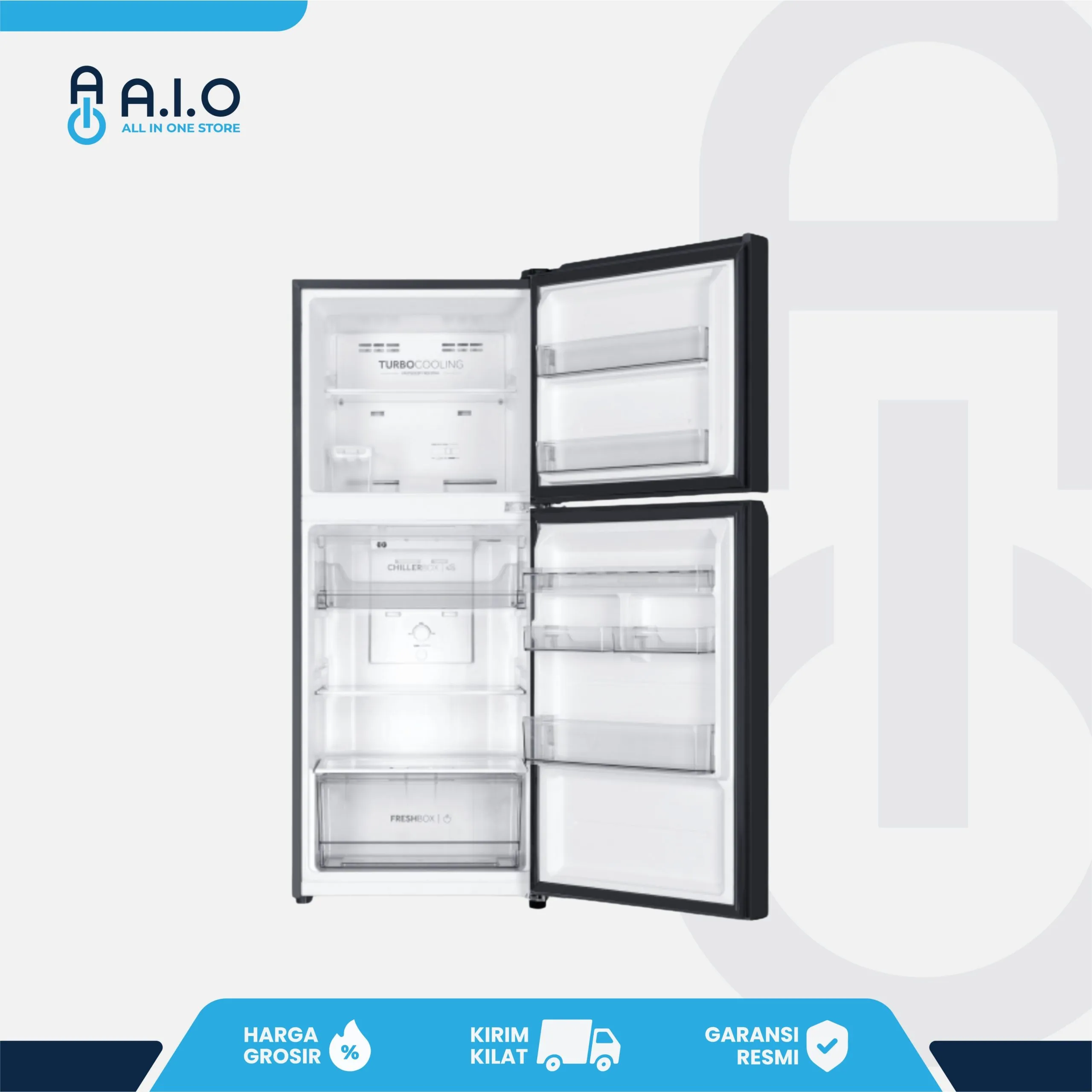 AQUA - KULKAS 2 PINTU 185 L - AQR DTM245CBV(SG) 2 AQUA - KULKAS 2 PINTU 185 L - AQR DTM245CBV(SG) - Gambar 2