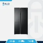 AQR IG685AMTGB FRONT AQUA - KULKAS SIDE BY SIDE 598 L - AQR IG685AMT(GB)