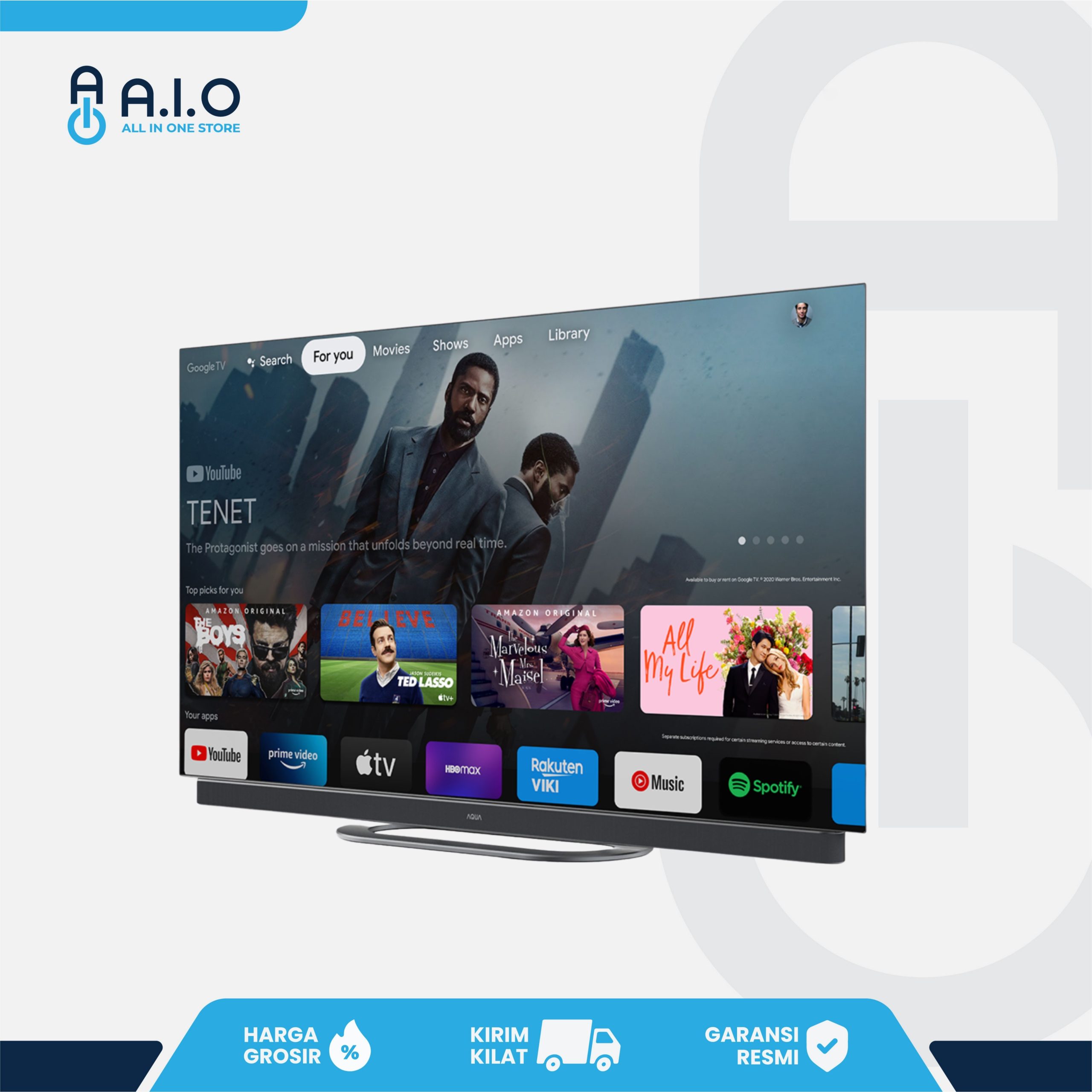AQUA - TV GOOGLE 65" - AQT65C900UX 3 AQUA - TV GOOGLE 65" - AQT65C900UX - Gambar 3