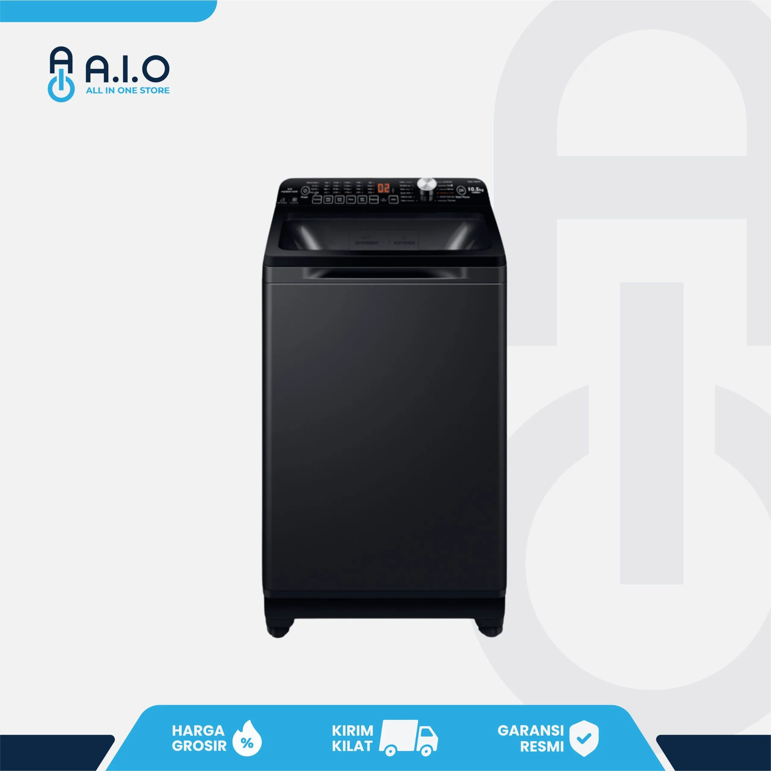 AQUA - MESIN CUCI TOP LOADING 10.5 KG - AQW 1060DR - Gambar 1