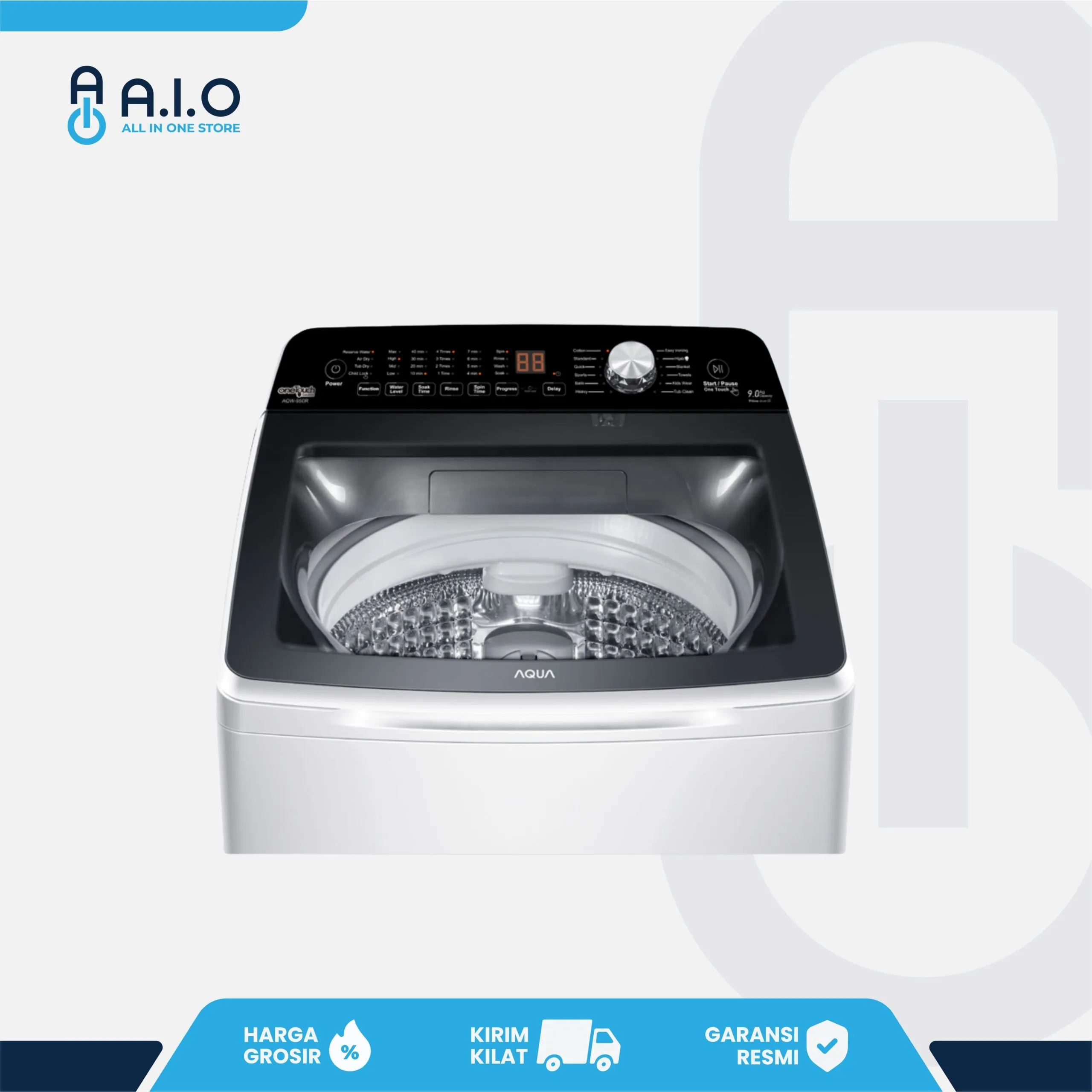 AQUA - MESIN CUCI TOP LOADING 9.5 KG - AQW 950R 2 AQUA - MESIN CUCI TOP LOADING 9.5 KG - AQW 950R - Gambar 2