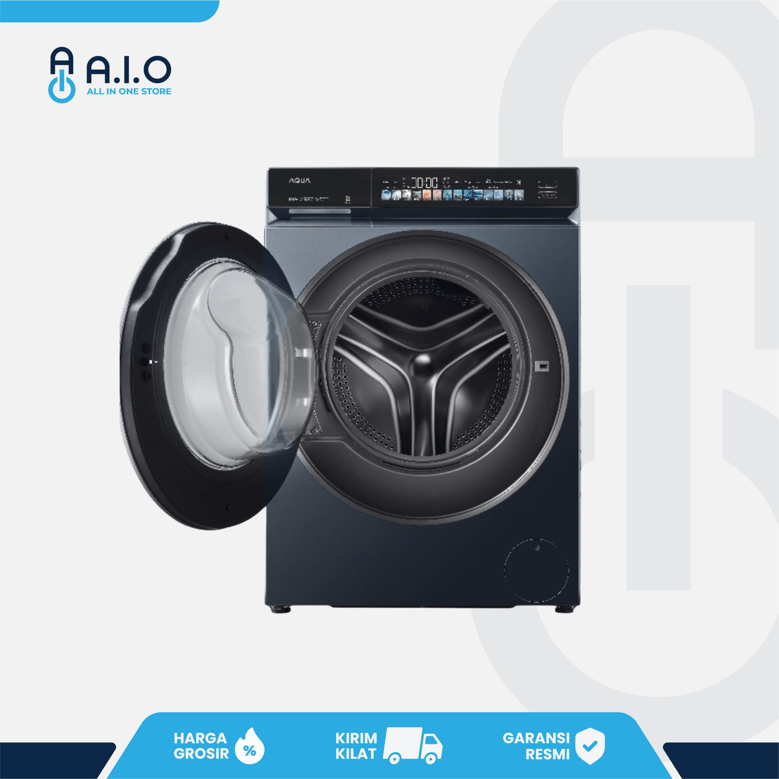 AQUA - MESIN CUCI FRONT LOADING 10.5 KG - AW105 BP4377U1L(B) 3 AQUA - MESIN CUCI FRONT LOADING 10.5 KG - AW105 BP4377U1L(B) - Gambar 3