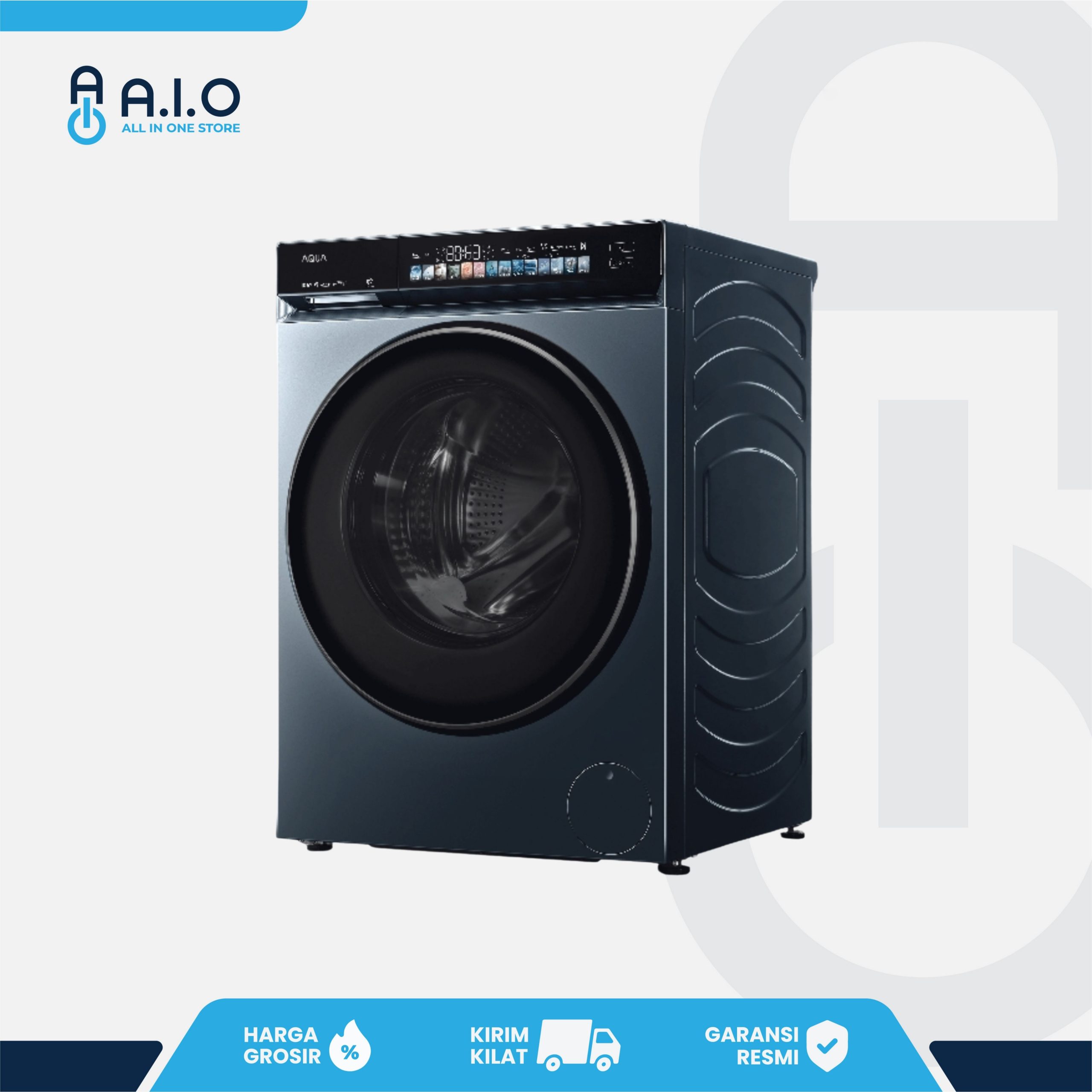 AQUA - MESIN CUCI FRONT LOADING 10.5 KG - AW105 BP4377U1L(B) 2 AQUA - MESIN CUCI FRONT LOADING 10.5 KG - AW105 BP4377U1L(B) - Gambar 2