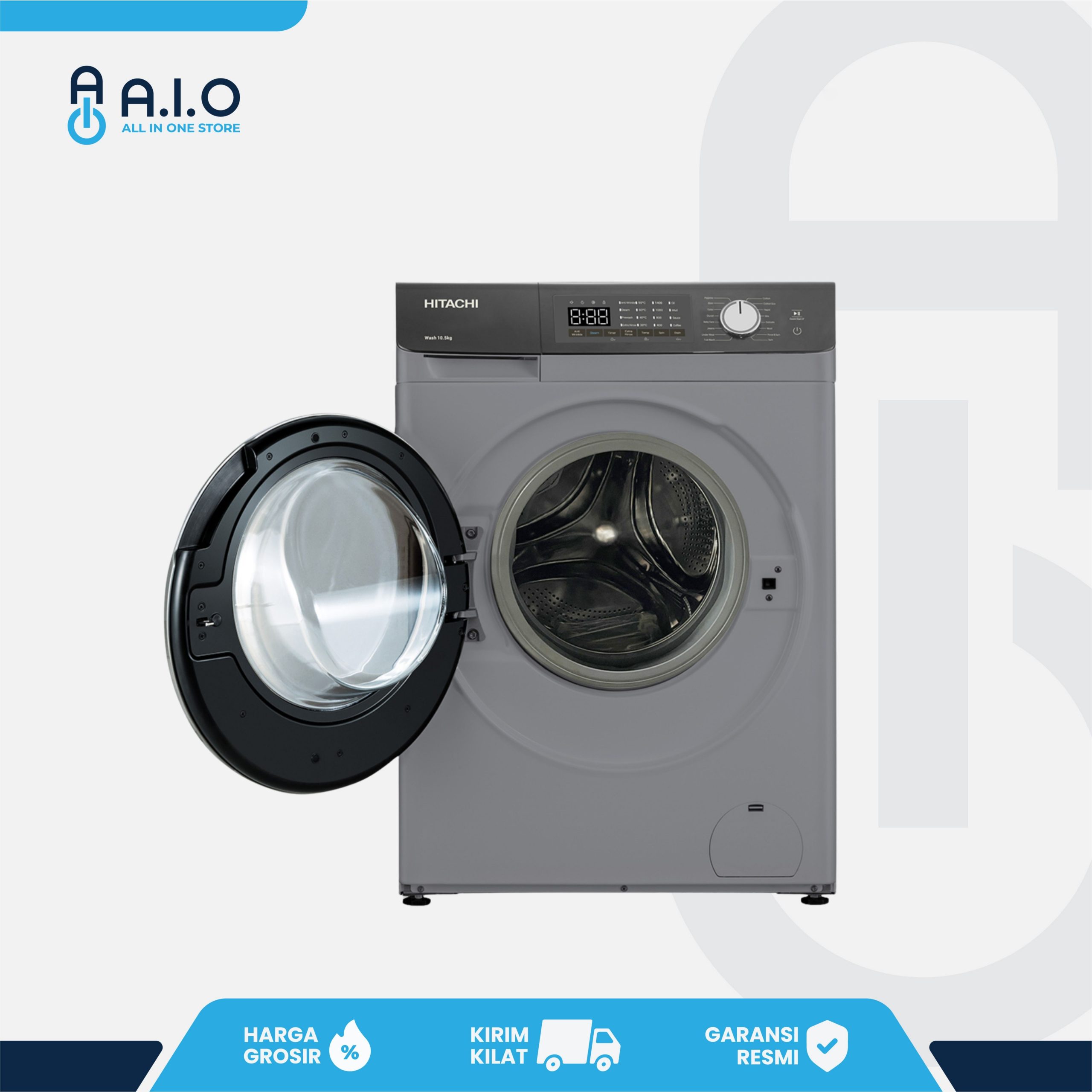 HITACHI - MESIN CUCI FRONT LOADING 10.5 KG - BD 1054HVOS 2 HITACHI - MESIN CUCI FRONT LOADING 10.5 KG - BD 1054HVOS - Gambar 2