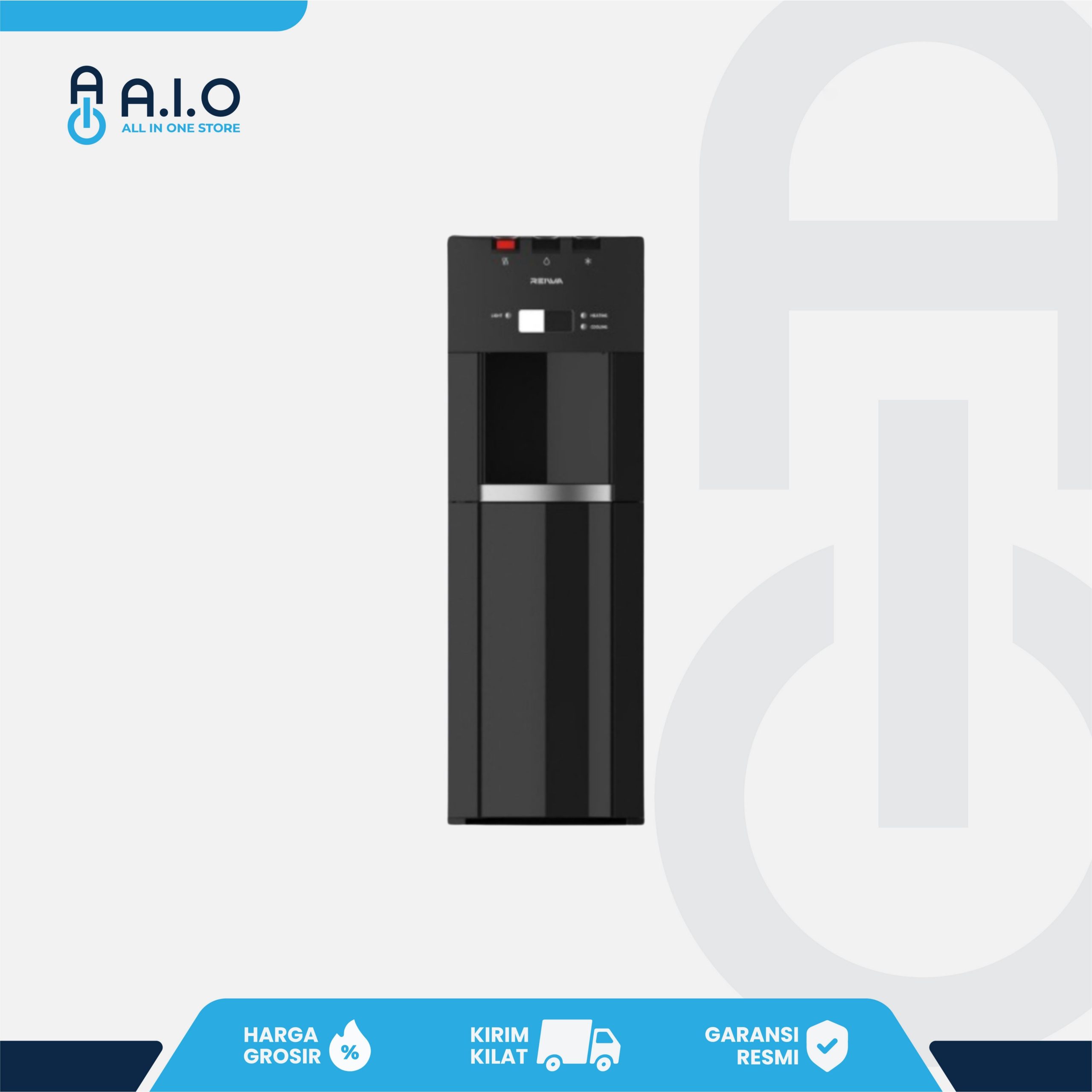 REIWA - DISPENSER GALON BAWAH PRESTIGE BLACK - DB 2301PBK
