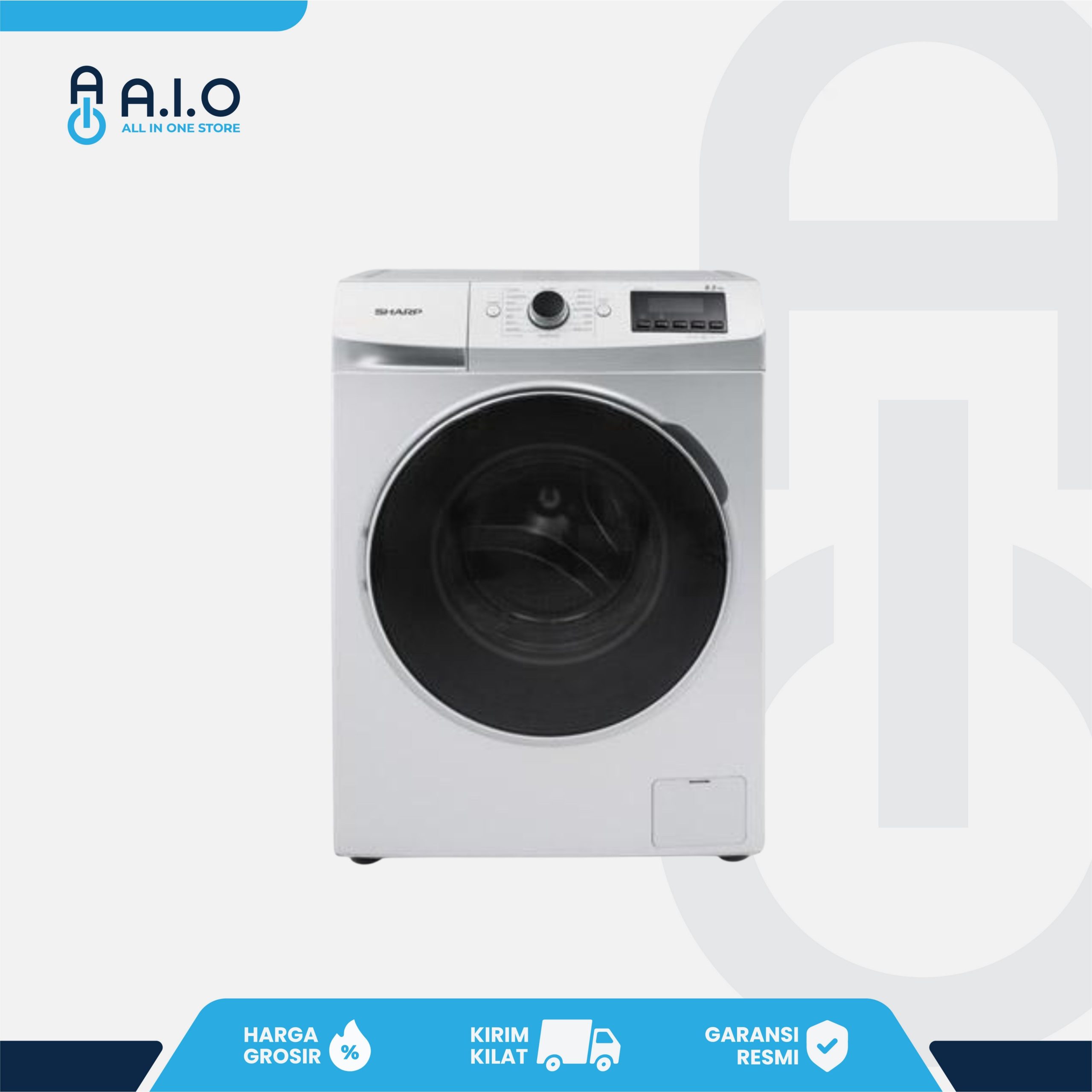 SHARP - MESIN CUCI FRONT LOADING 8.5 KG - ES FL1083W 1 SHARP - MESIN CUCI FRONT LOADING 8.5 KG - ES FL1083W