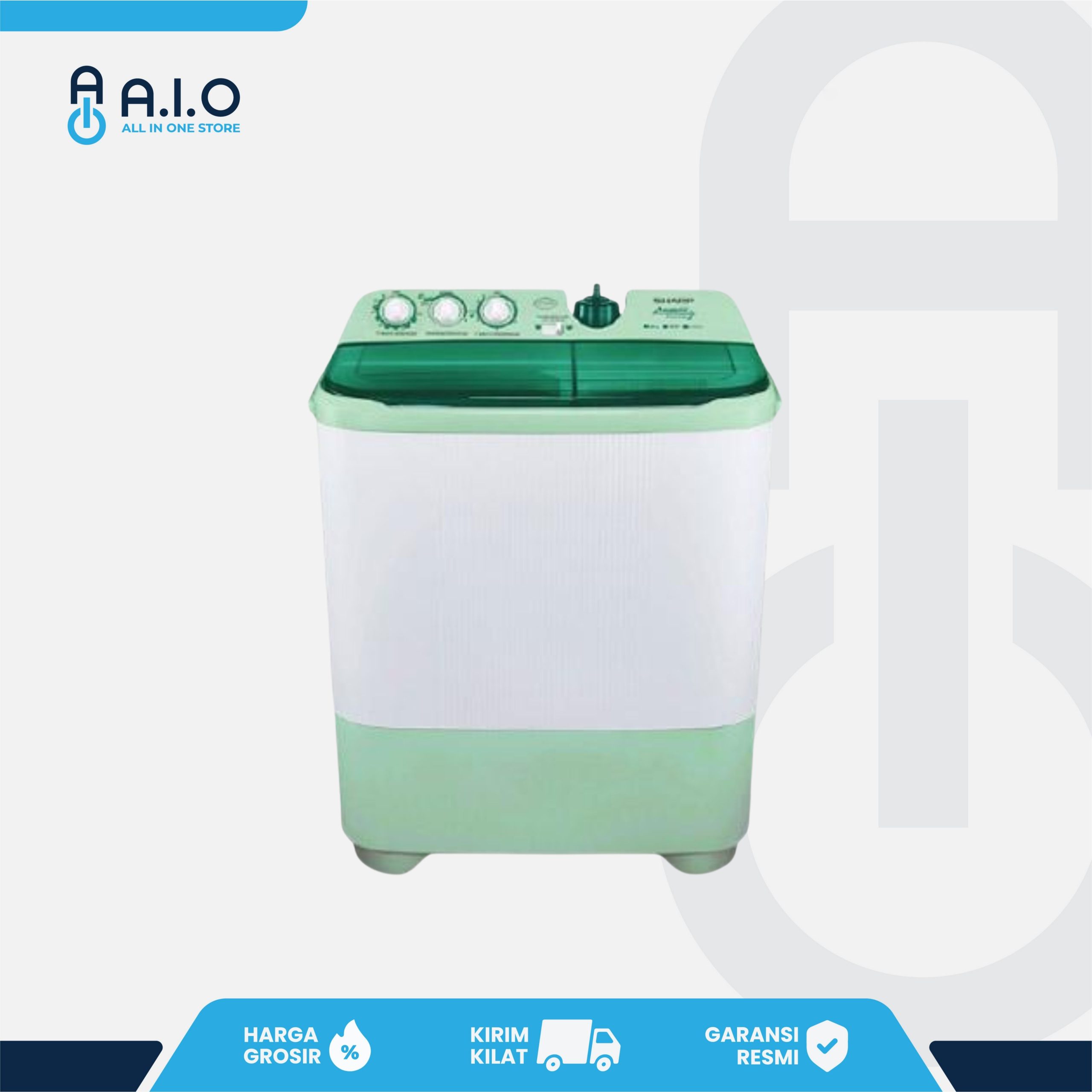 SHARP - MESIN CUCI 2 TABUNG 9 KG - ES T1070SJ GR