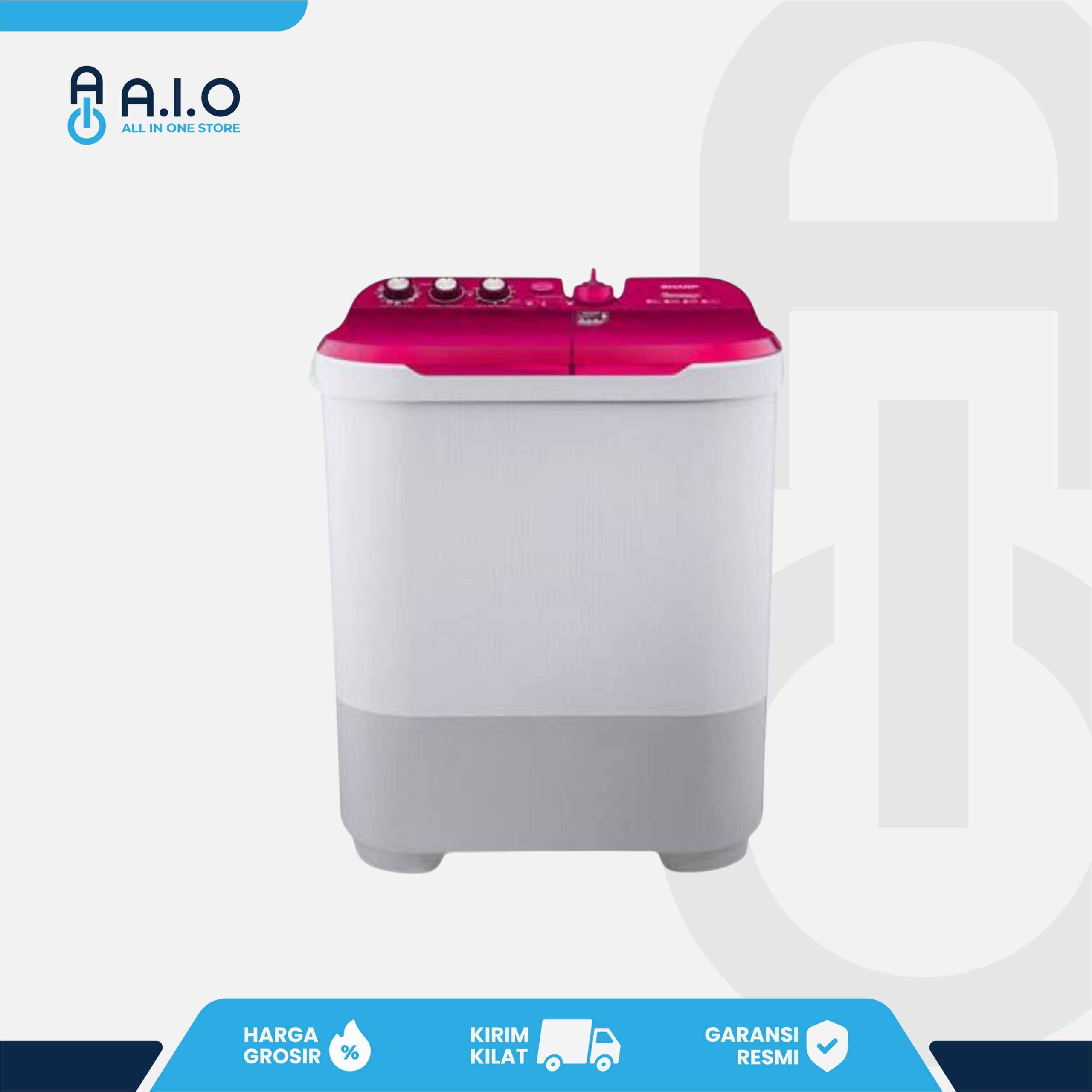 SHARP - MESIN CUCI 2 TABUNG 10 KG - ES T1090 PK