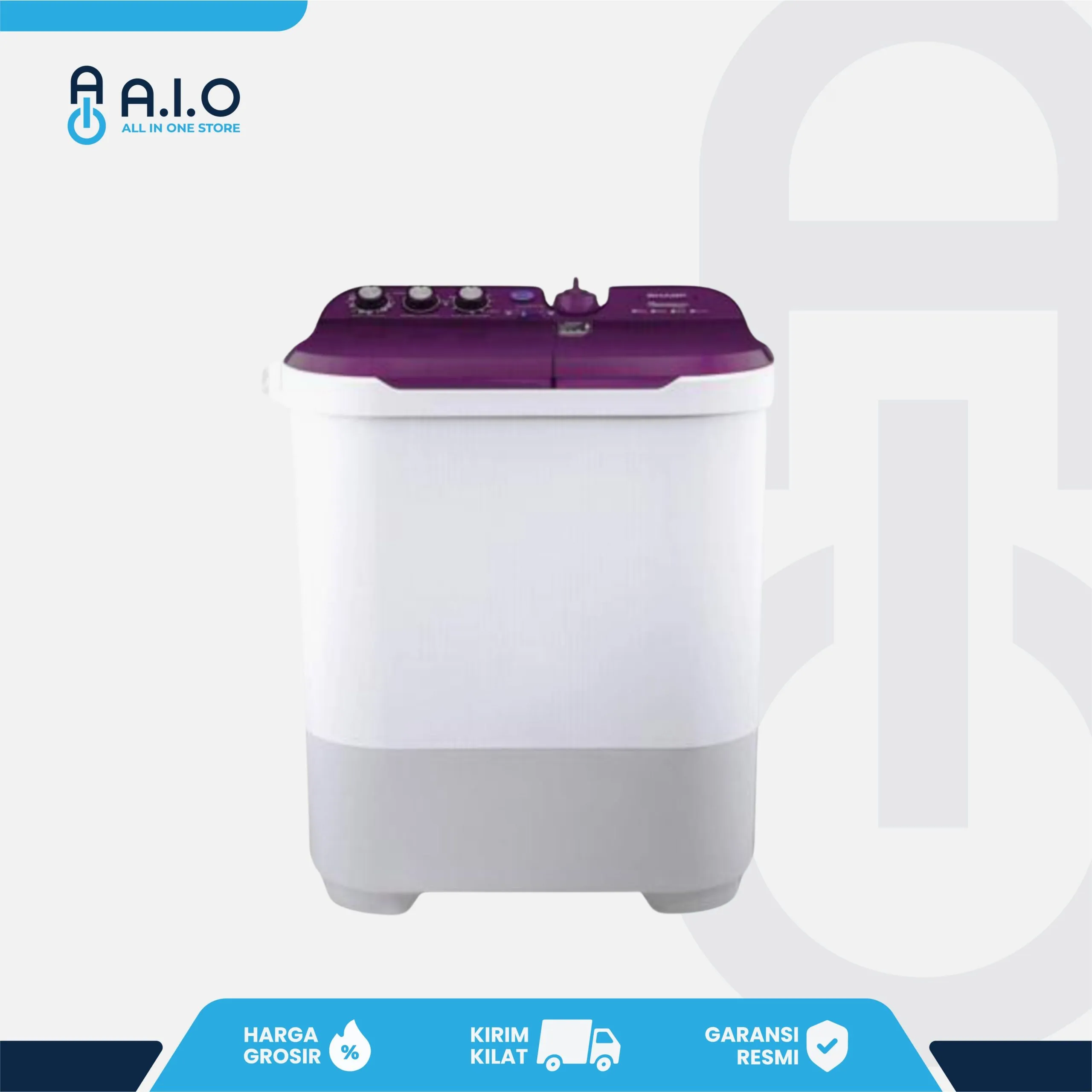 SHARP - MESIN CUCI 2 TABUNG 10 KG - ES T1090 VK