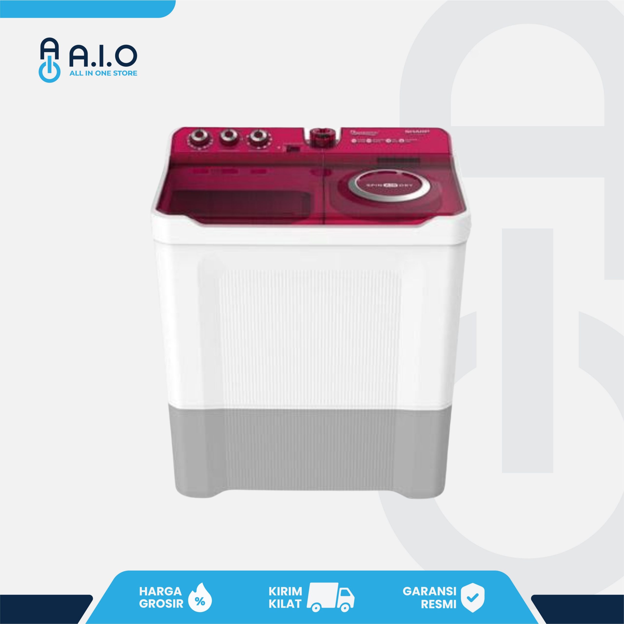 SHARP - MESIN CUCI 2 TABUNG 12 KG - ES T1290WA PK