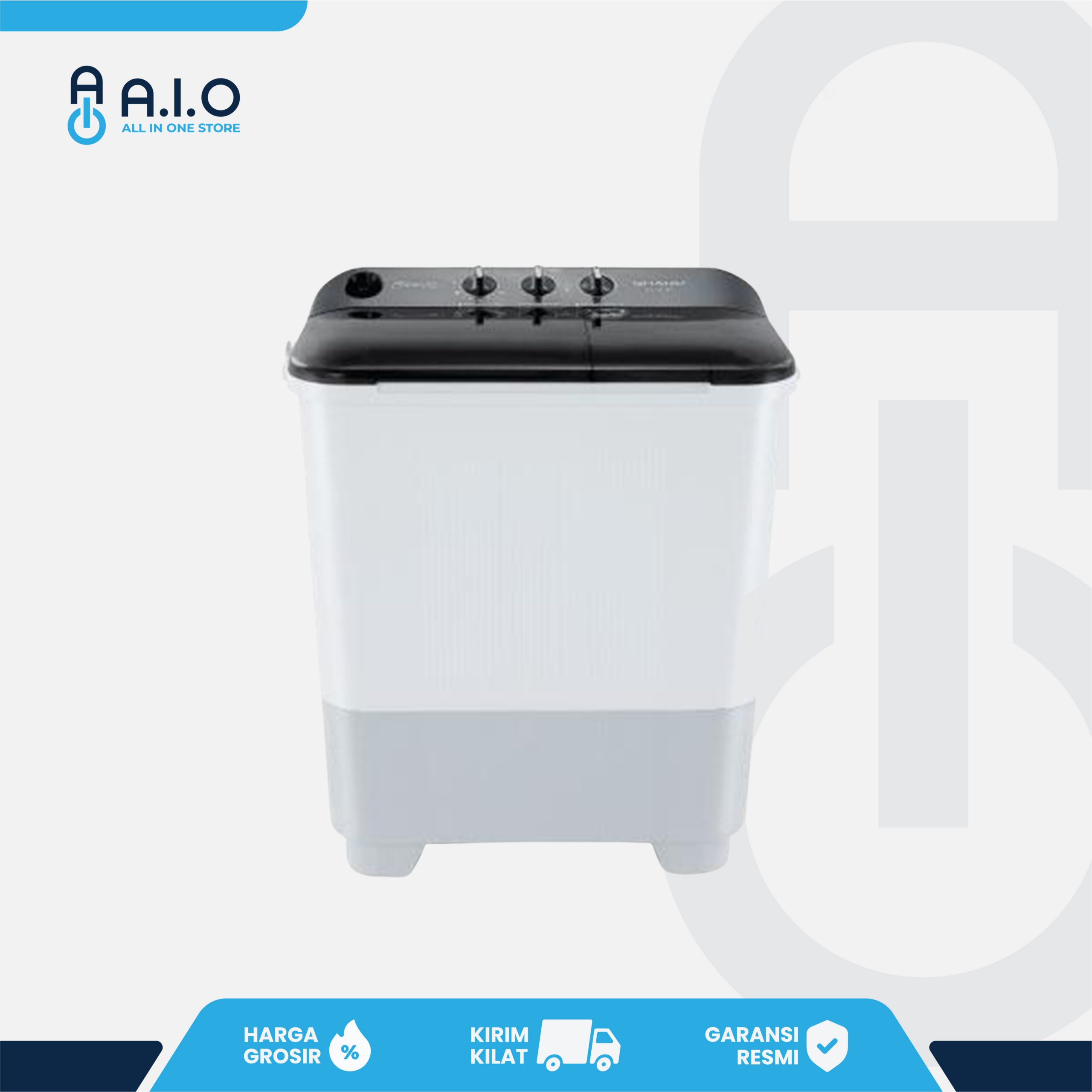 SHARP - MESIN CUCI 2 TABUNG 6.5 KG - ES T65NT GY