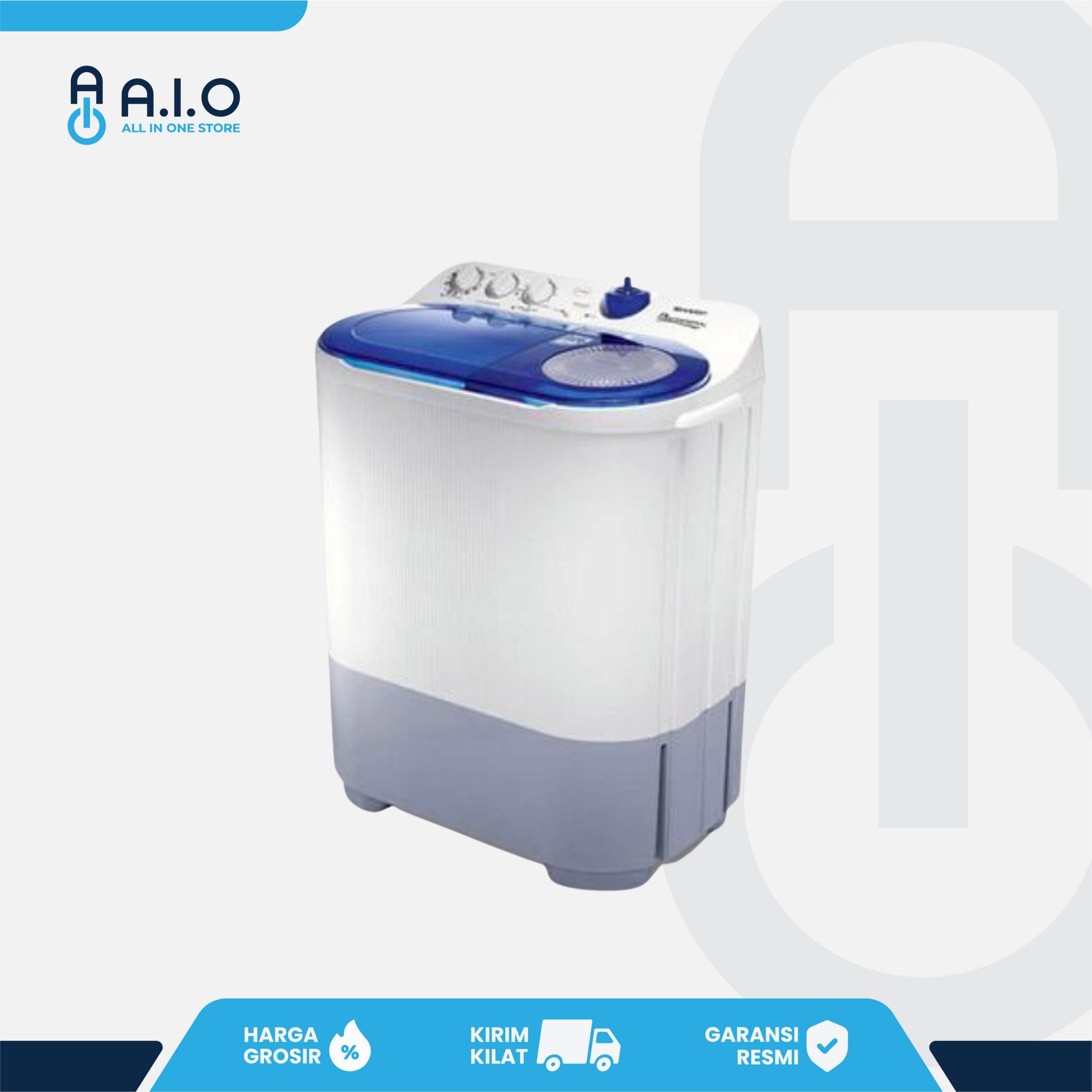 SHARP - MESIN CUCI 2 TABUNG 7 KG - ES T77DA BK