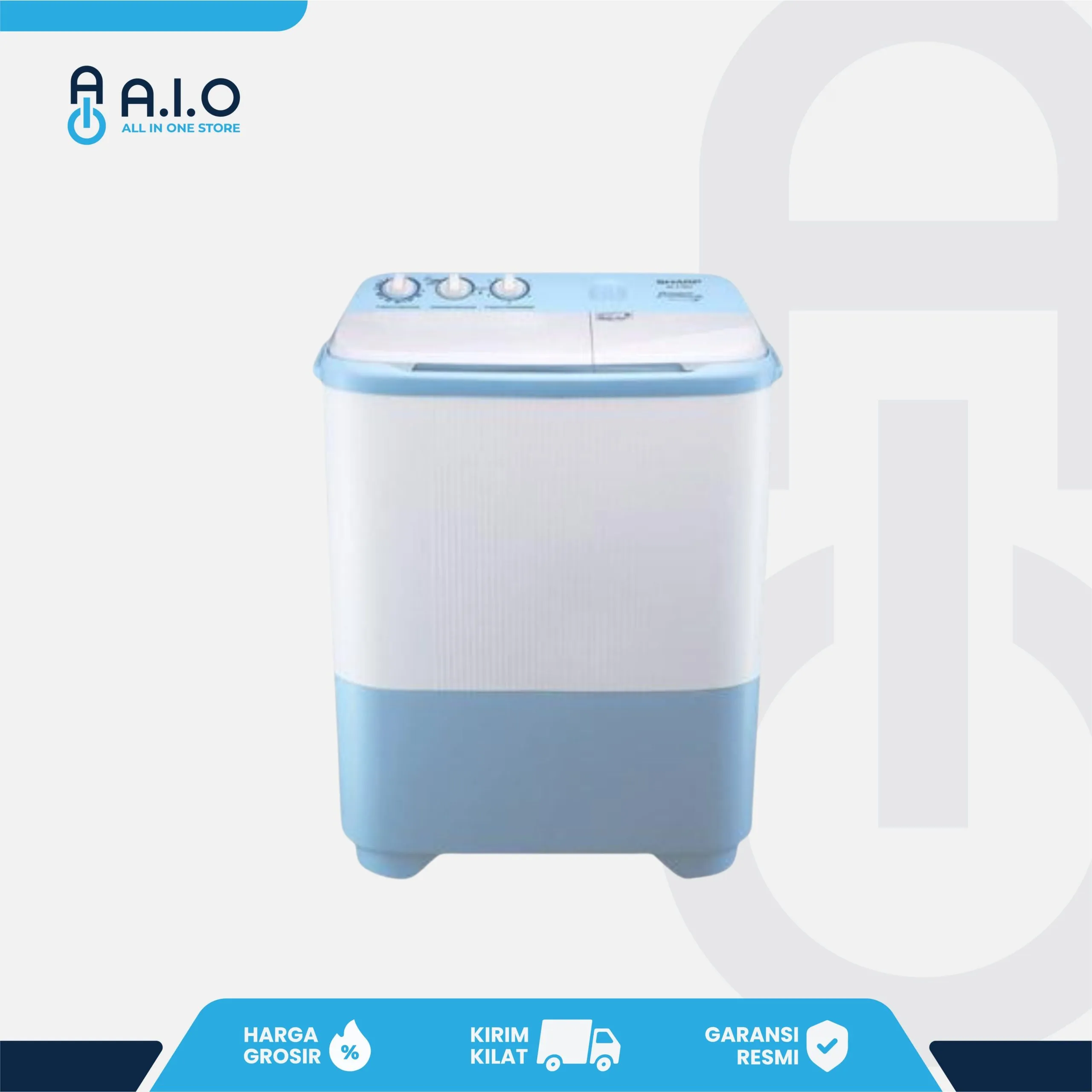 SHARP - MESIN CUCI 2 TABUNG 7.5 KG - ES T79SJ BL