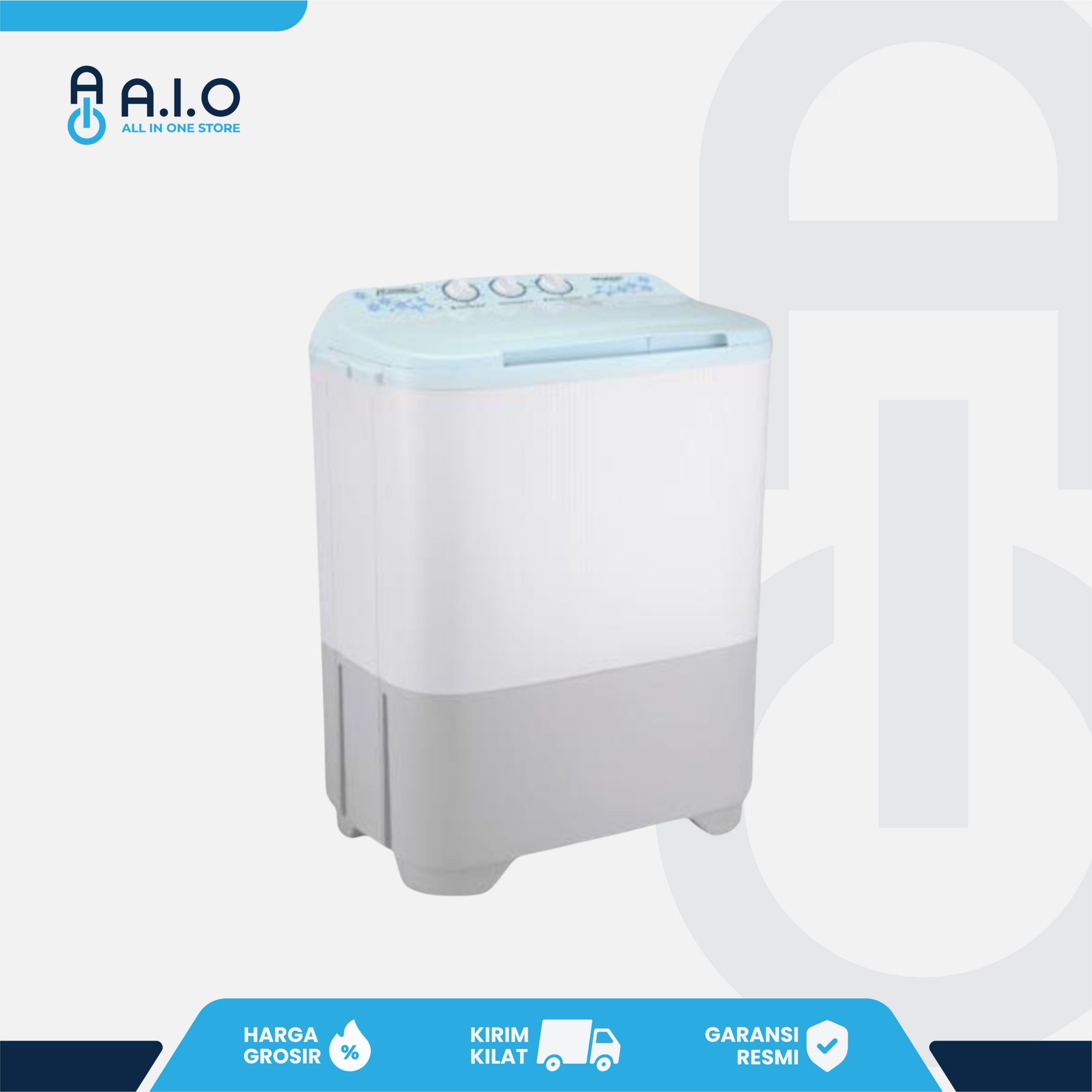 SHARP - MESIN CUCI 2 TABUNG 7 KG - ES T80MW BK