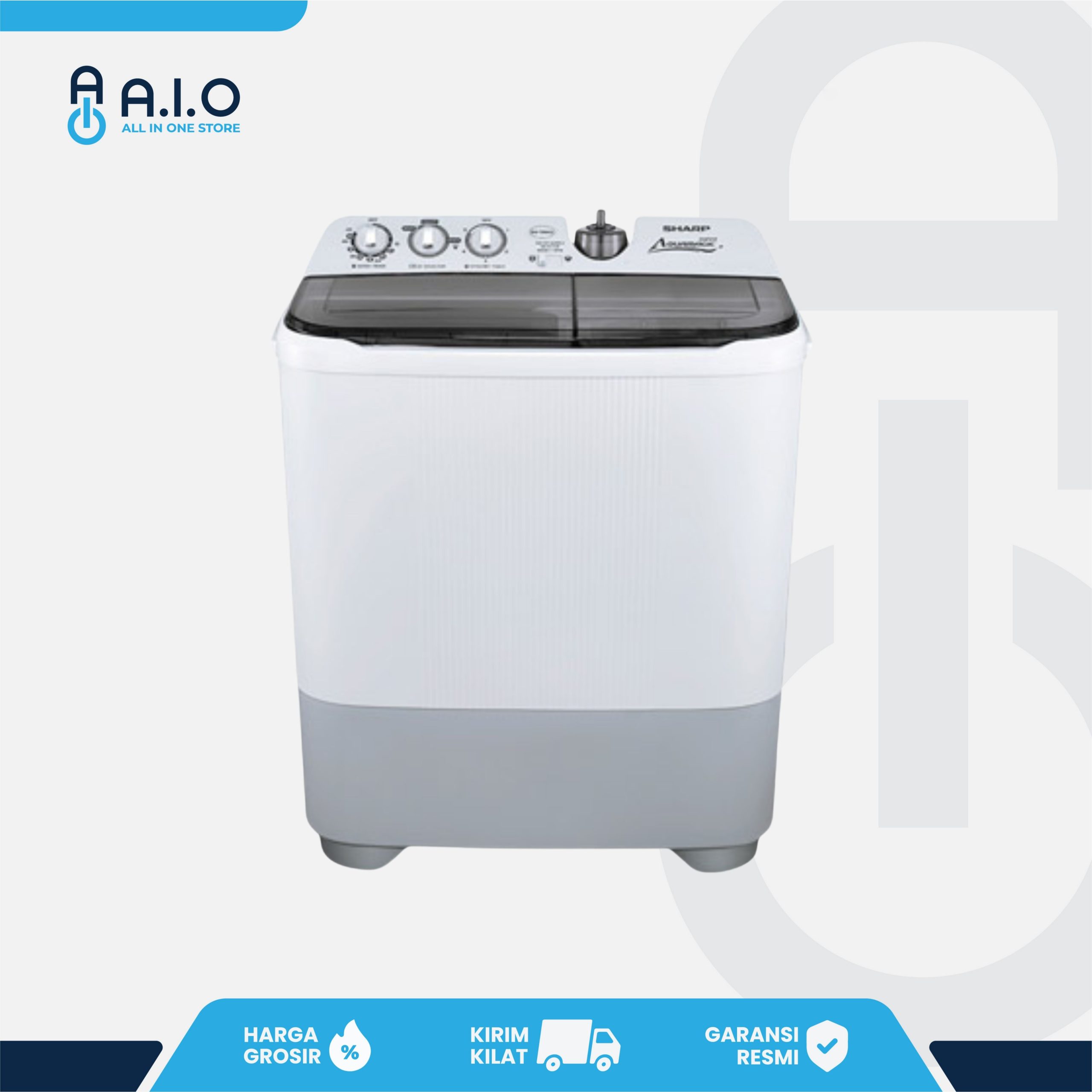 SHARP - MESIN CUCI 2 TABUNG 8 KG - ES T86CL HK