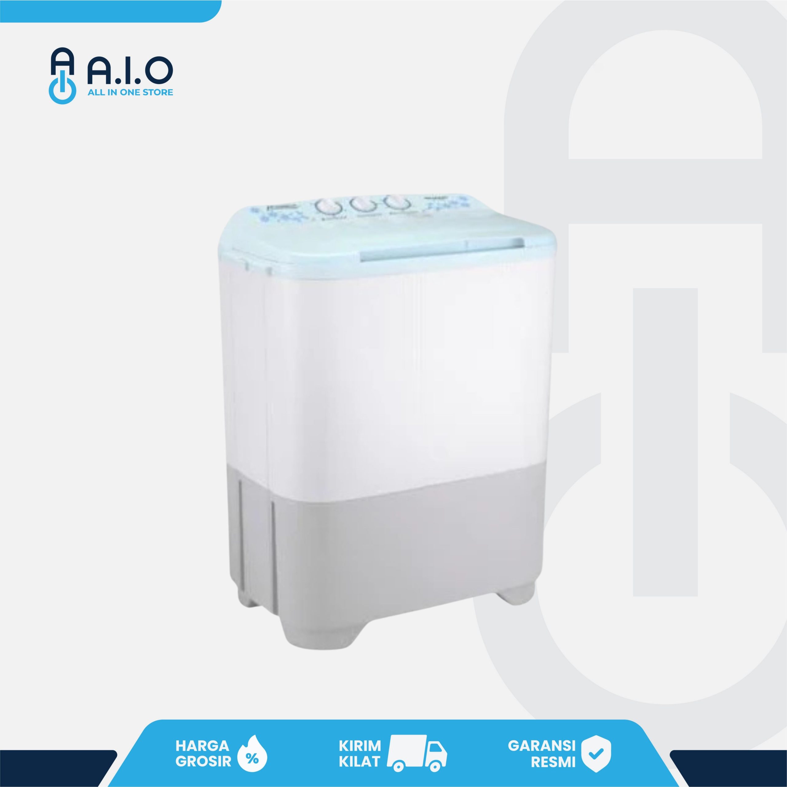 SHARP - MESIN CUCI 2 TABUNG 8 KG - ES T90MW BK