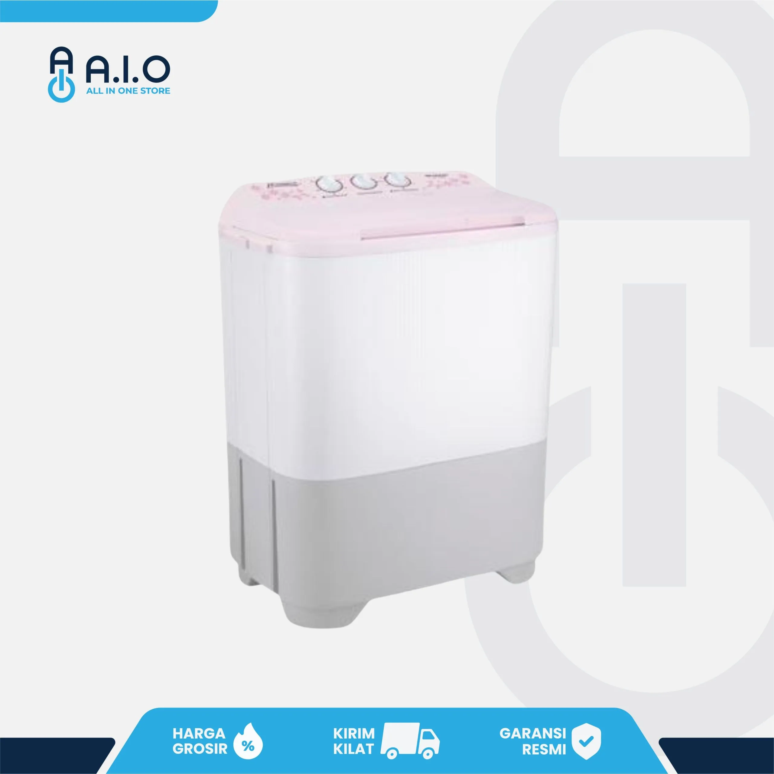 SHARP - MESIN CUCI 2 TABUNG 8 KG - ES T90MW