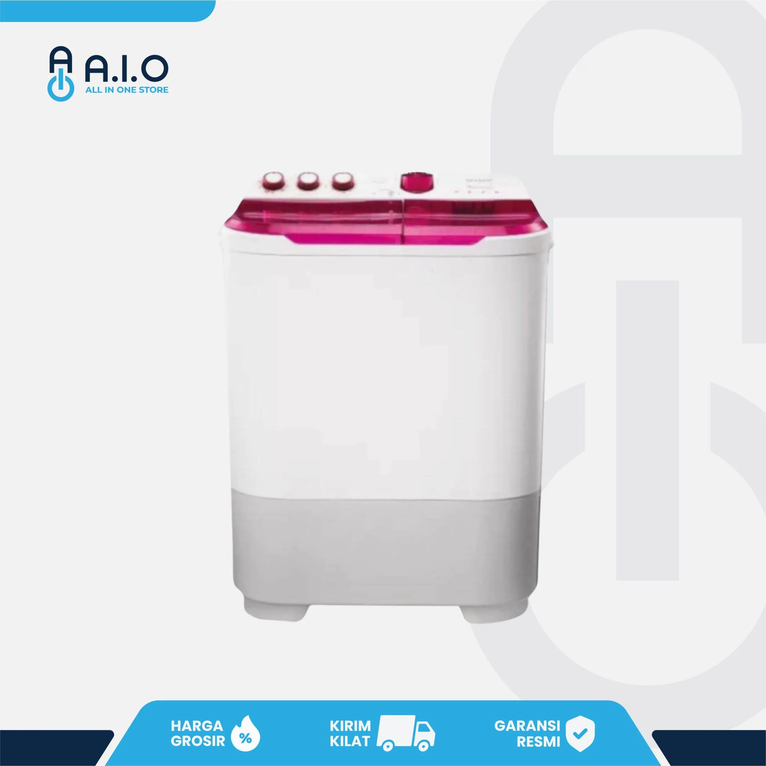 SHARP - MESIN CUCI 2 TABUNG 9KG - ES T95CR PK