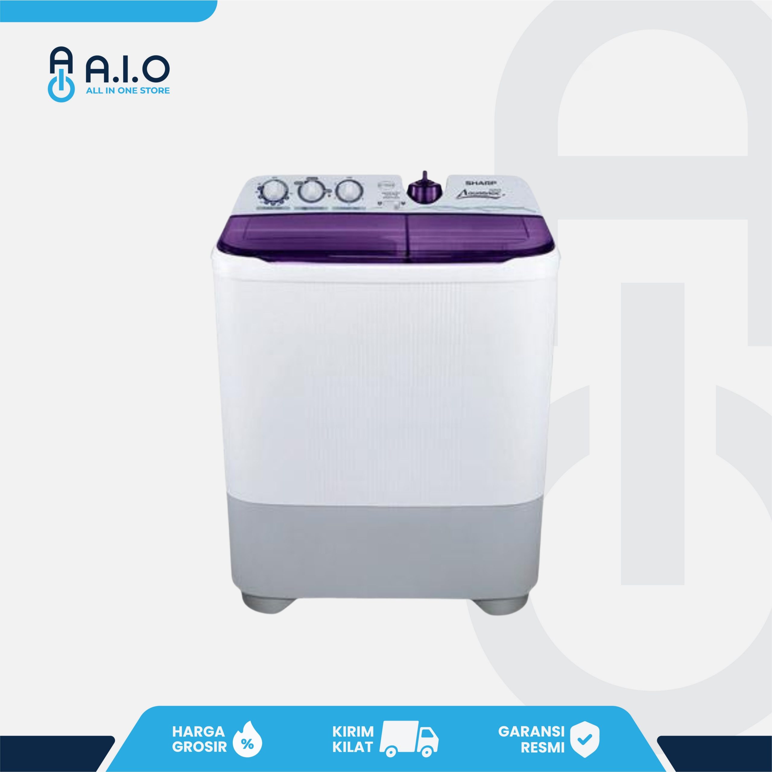 SHARP - MESIN CUCI 2 TABUNG 9KG - ES T95CR VK