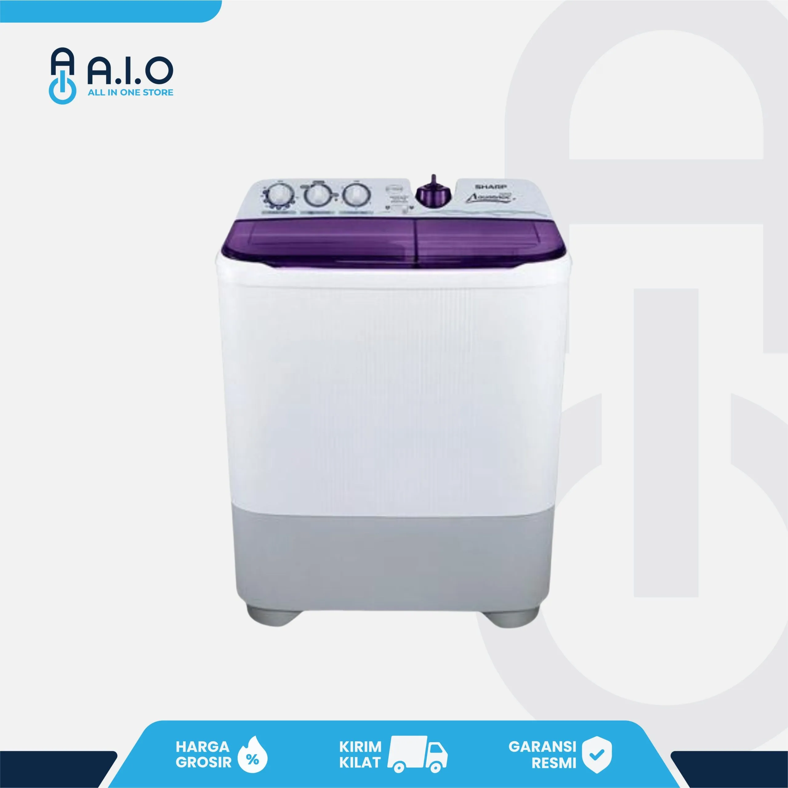 SHARP - MESIN CUCI 2 TABUNG 9KG - ES T95CR VK