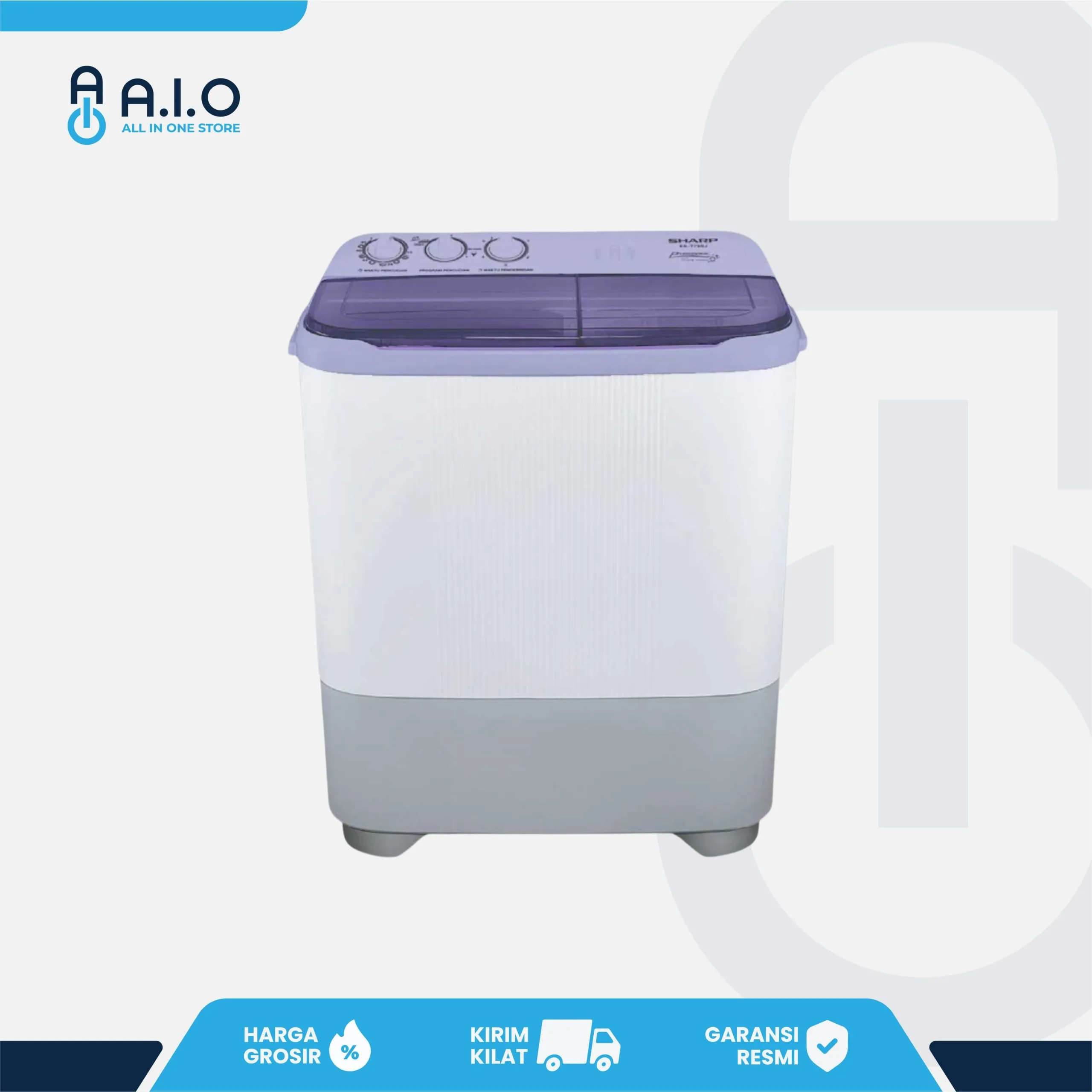 SHARP - MESIN CUCI 2 TABUNG 9 KG - ES T95NT LC