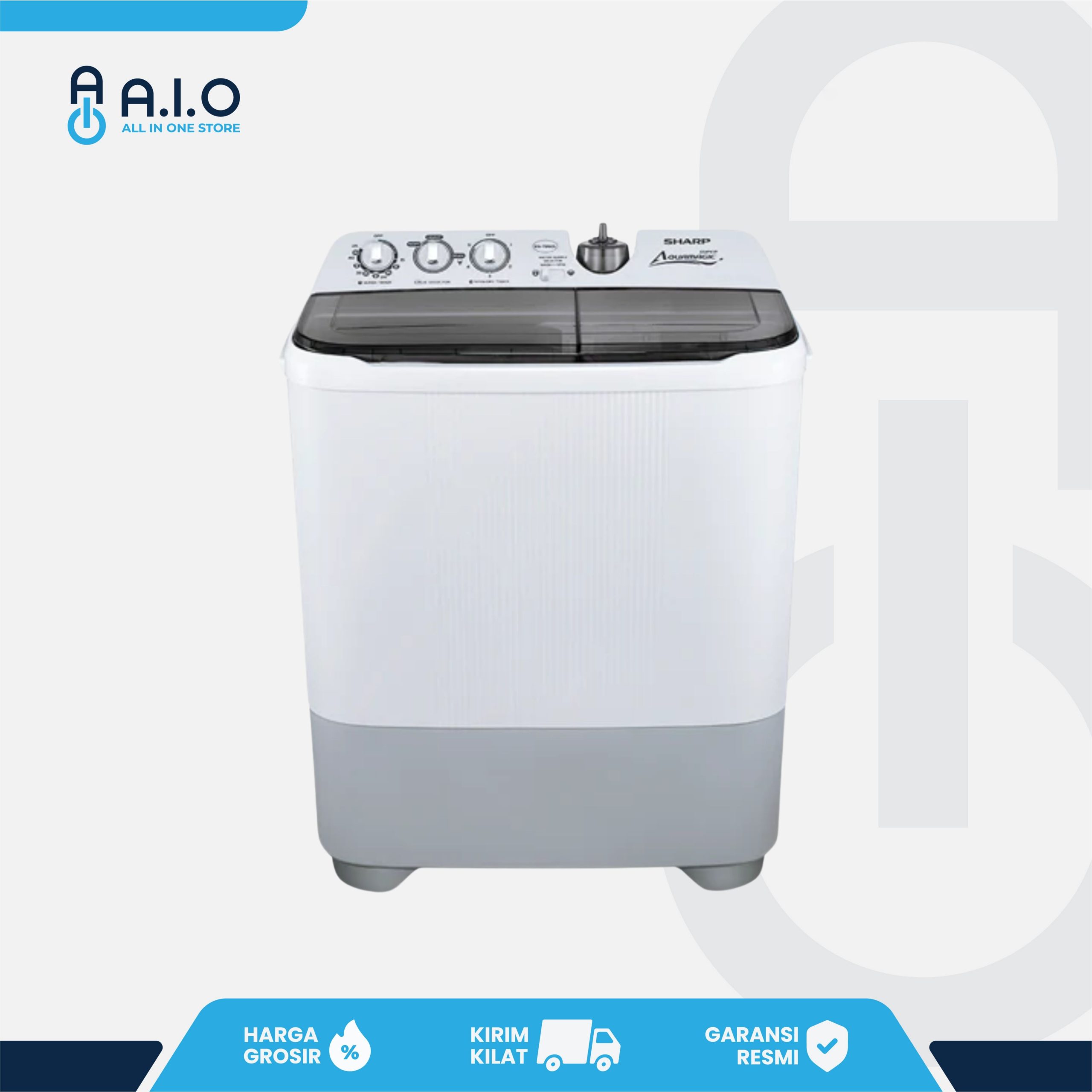 SHARP - MESIN CUCI 2 TABUNG 9 KG - ES T96CL HK