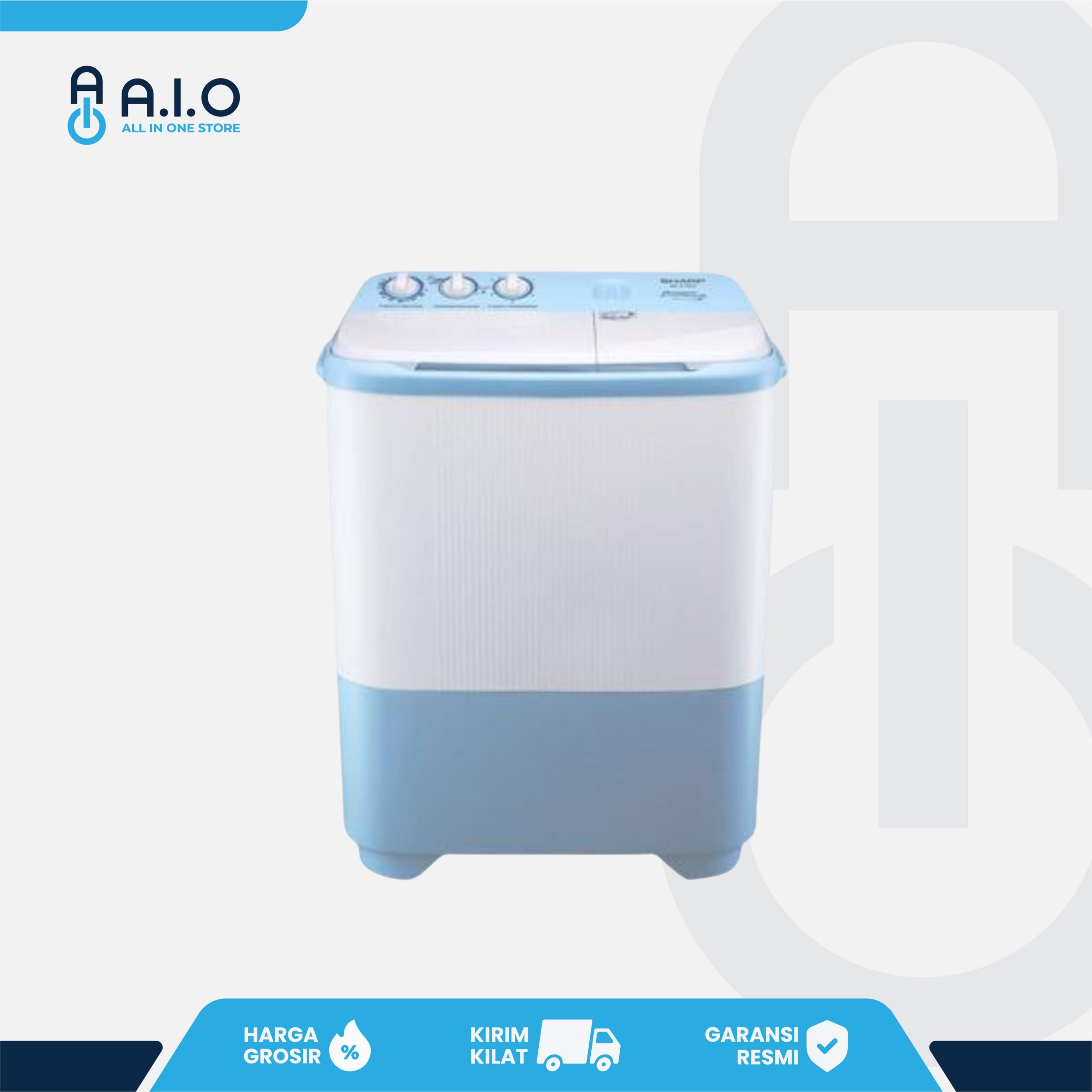 SHARP - MESIN CUCI 2 TABUNG 9 KG - ES T99SJ BL