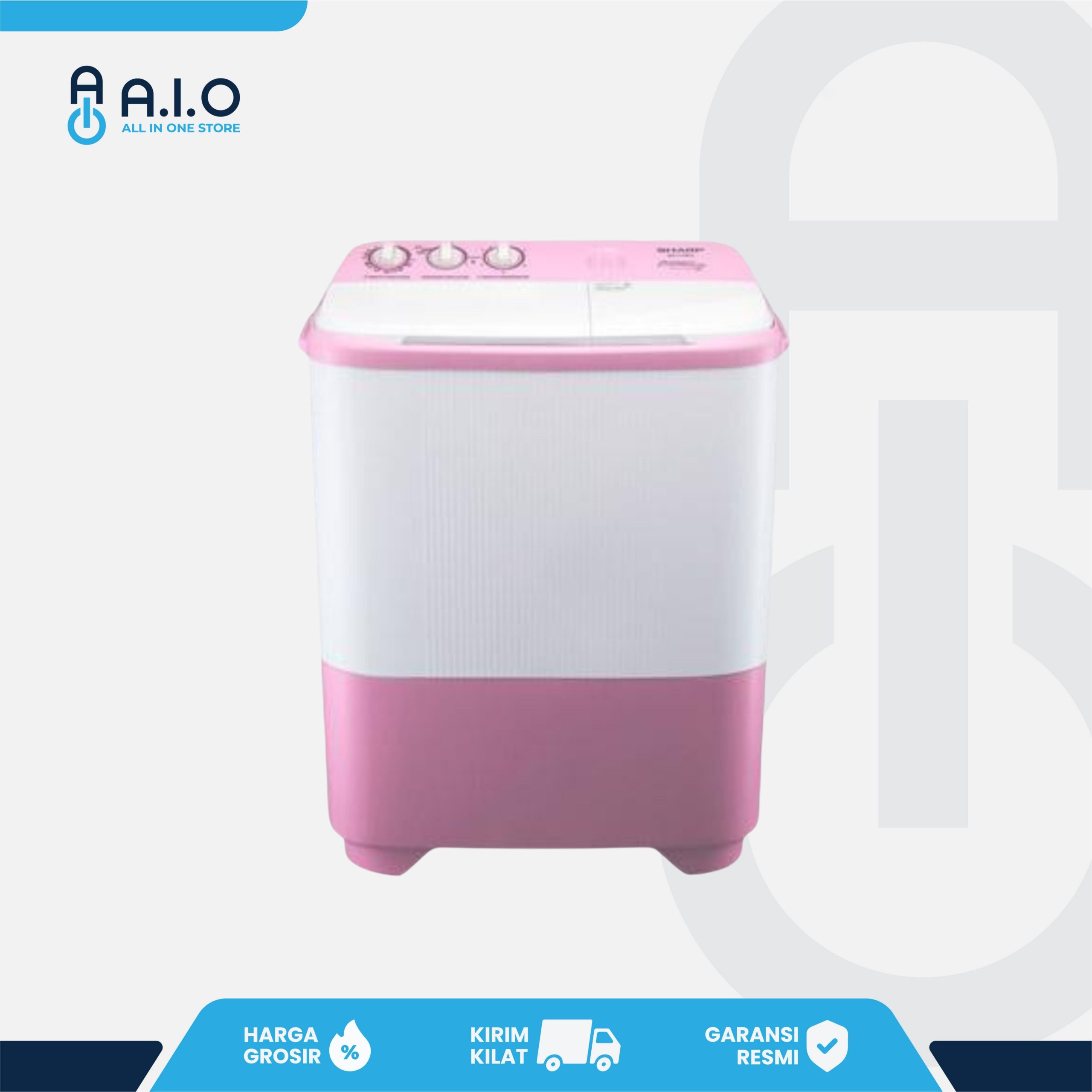 SHARP - MESIN CUCI 2 TABUNG 9 KG - ES T99SJ PK