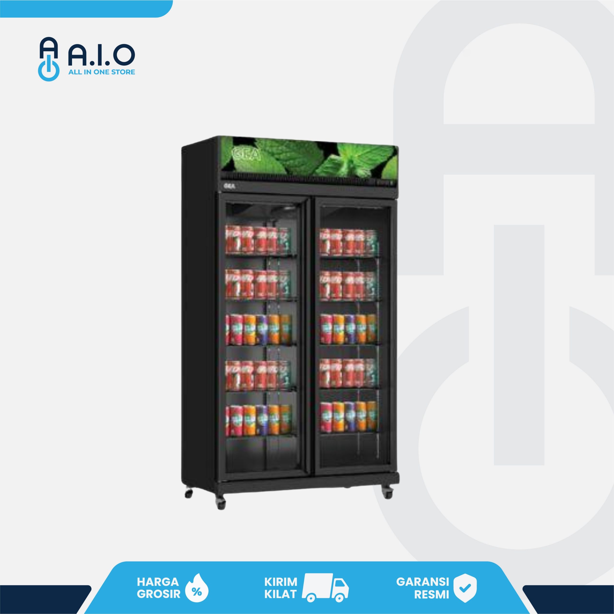 GEA - SHOWCASE 2 PINTU 770 L - EXPO 770IC BLACK