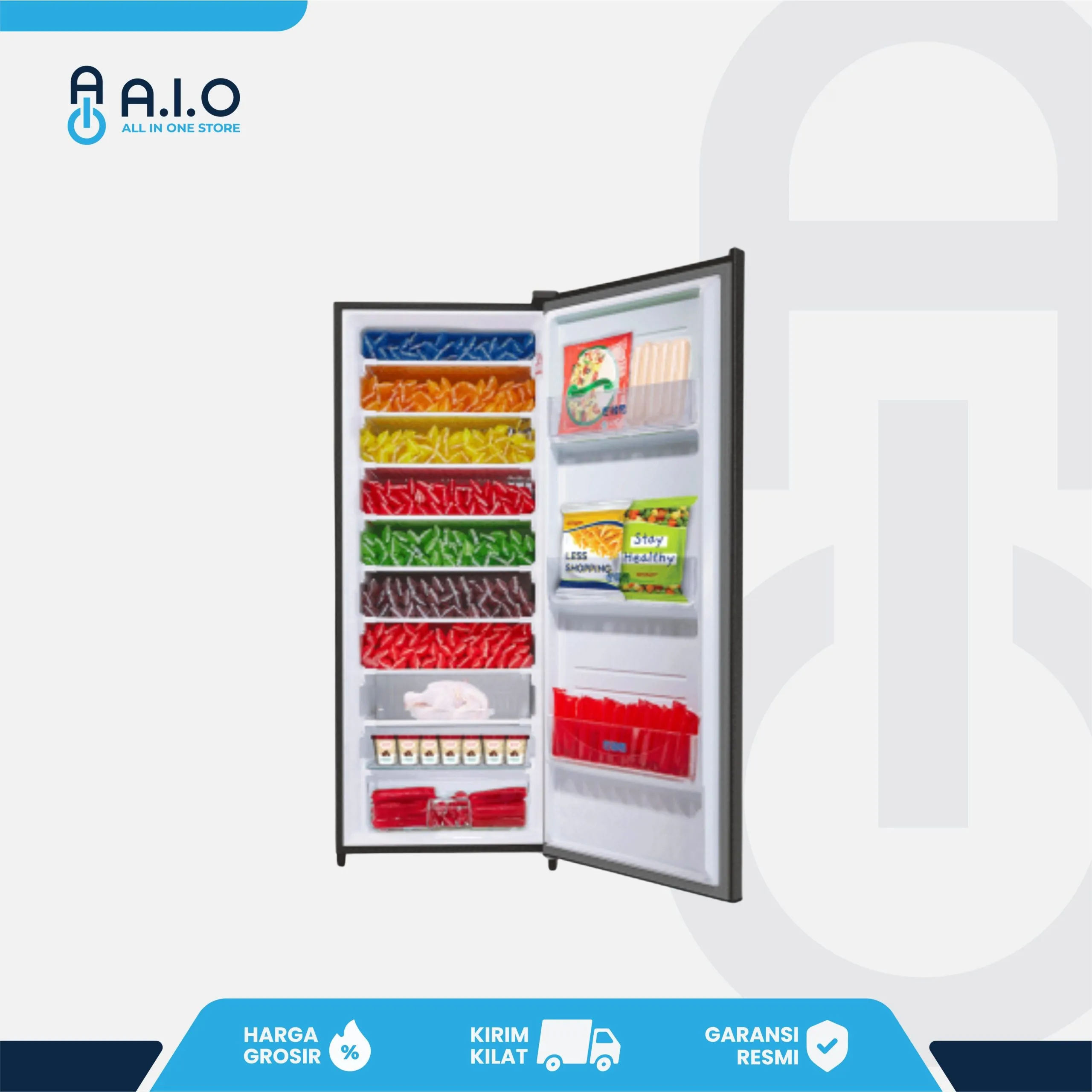 SHARP - KULKAS FREEZER 8 RAK 185 L - FJ M198A HS 3 SHARP - KULKAS FREEZER 8 RAK 185 L - FJ M198A HS - Image 3