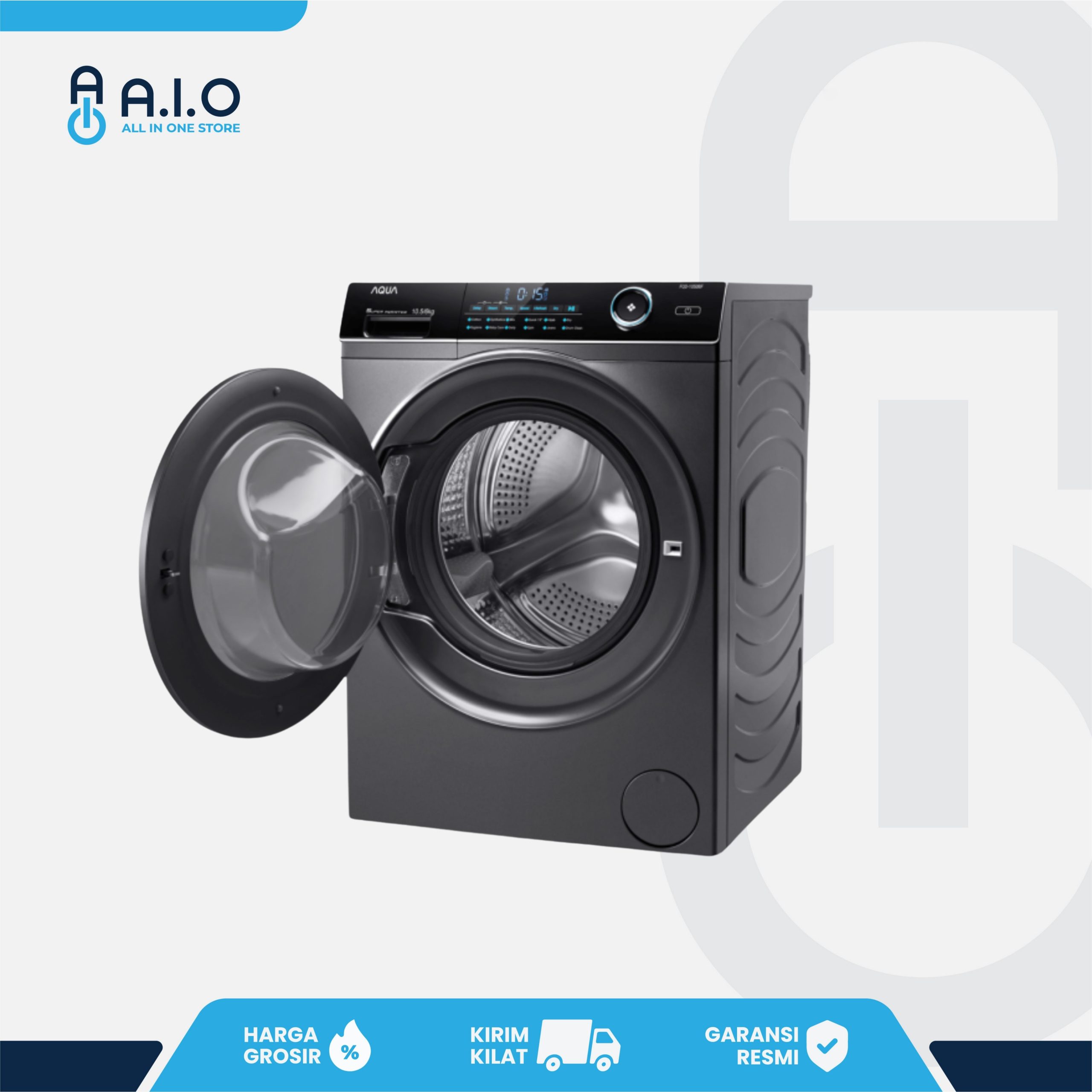 AQUA - MESIN CUCI FRONT LOADING 10.5 KG - FQD 1050BF 2 AQUA - MESIN CUCI FRONT LOADING 10.5 KG - FQD 1050BF - Gambar 2