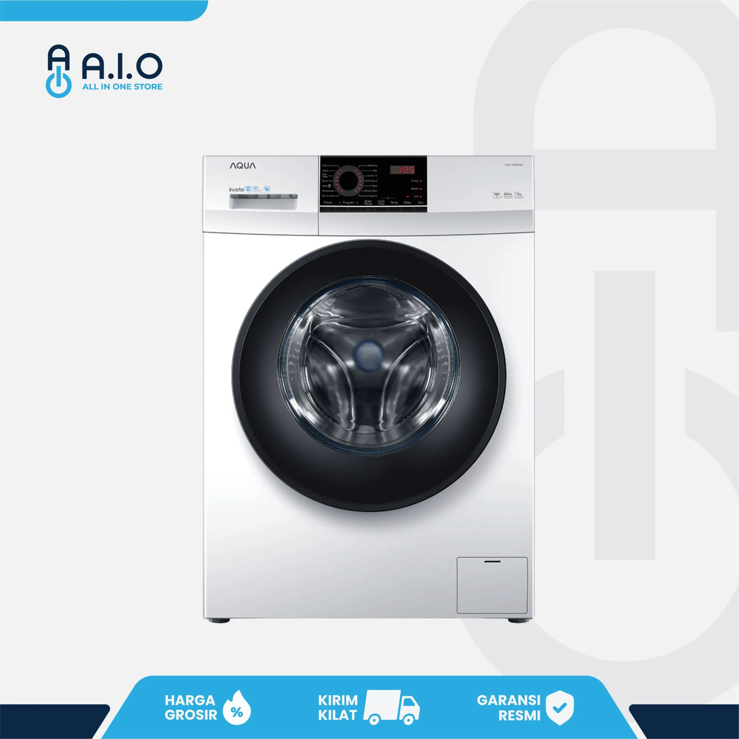 AQUA - MESIN CUCI FRONT LOADING 7 KG - FQW 700829QD - Gambar 1