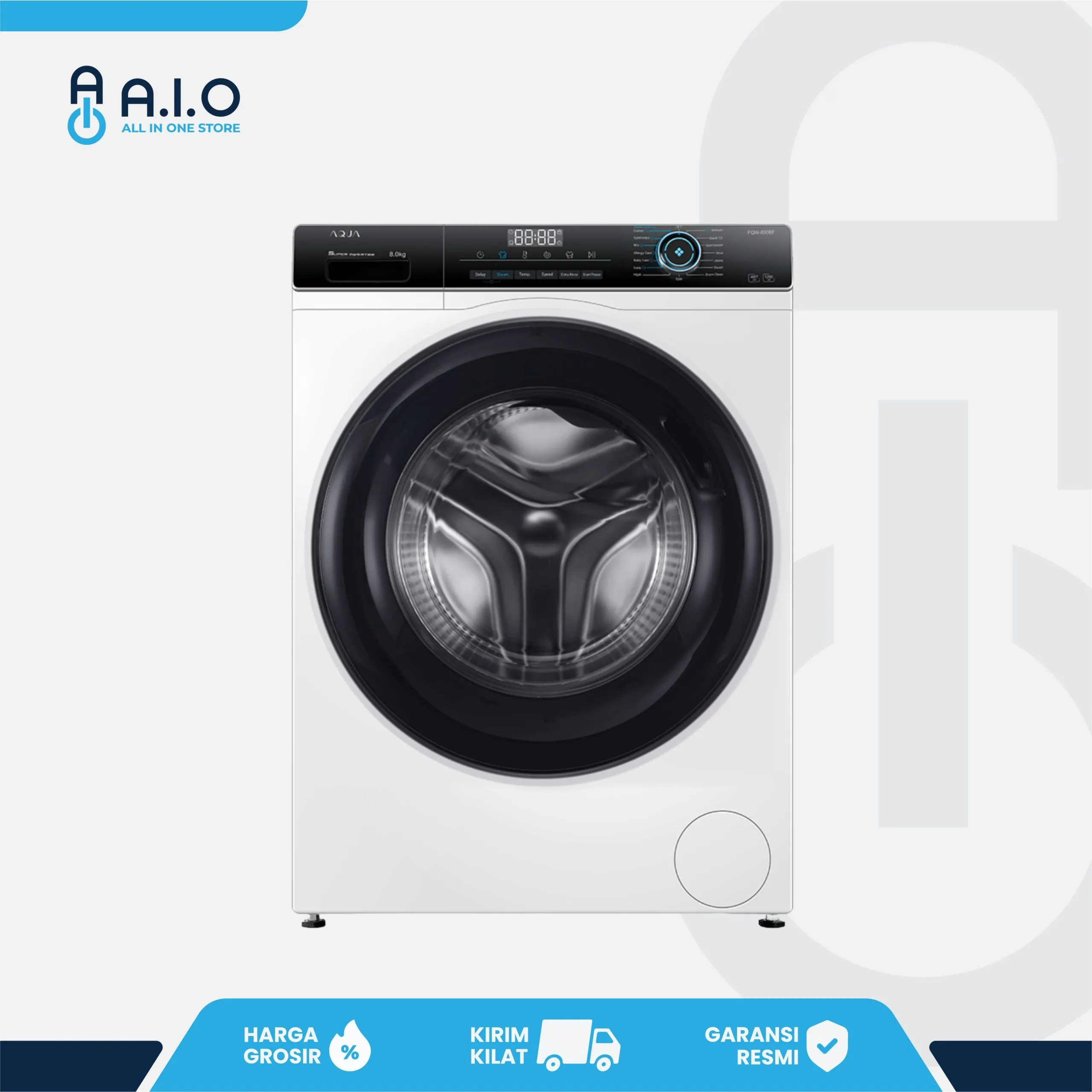 AQUA - MESIN CUCI FRONT LOADING 8 KG - FQW 850BF 1 AQUA - MESIN CUCI FRONT LOADING 8 KG - FQW 850BF