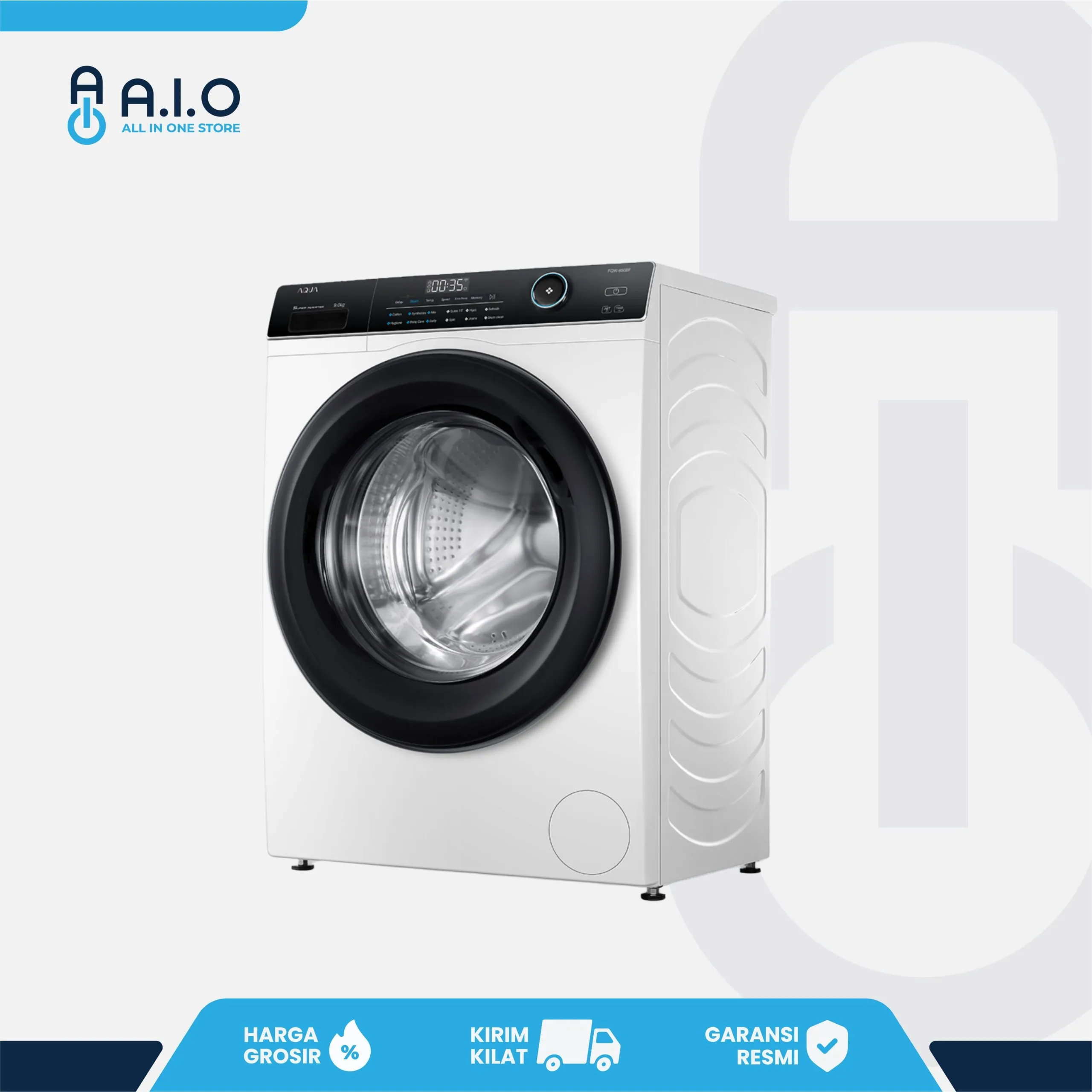 AQUA - MESIN CUCI FRONT LOADING 9 KG - FQW 950BF 2 AQUA - MESIN CUCI FRONT LOADING 9 KG - FQW 950BF - Image 2