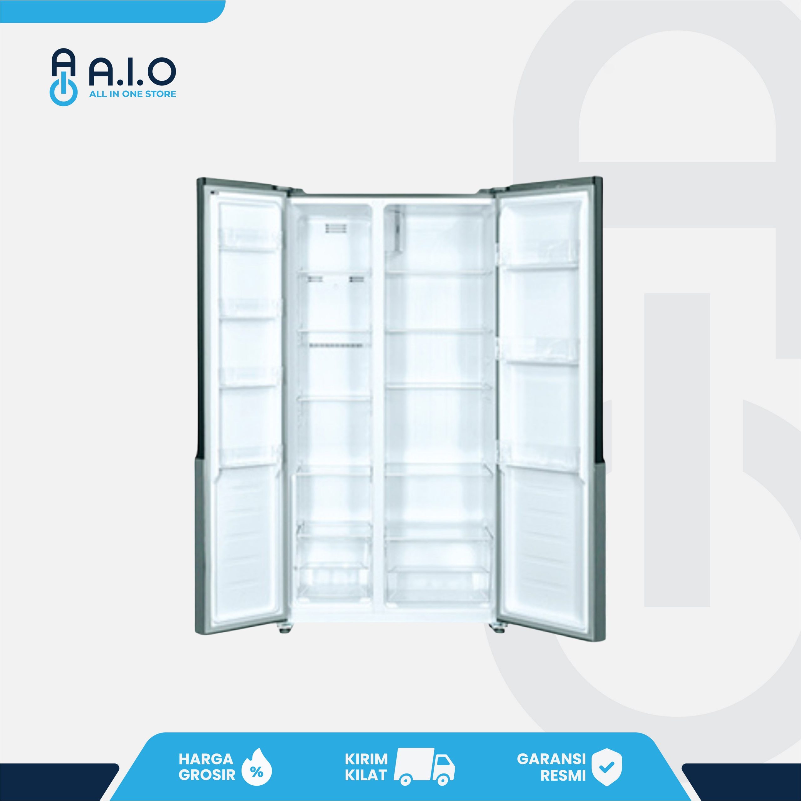 GEA - KULKAS BLACK GLASS 2 DOOR - GEA 472 2 GEA - KULKAS BLACK GLASS 2 DOOR - GEA 472 - Gambar 2