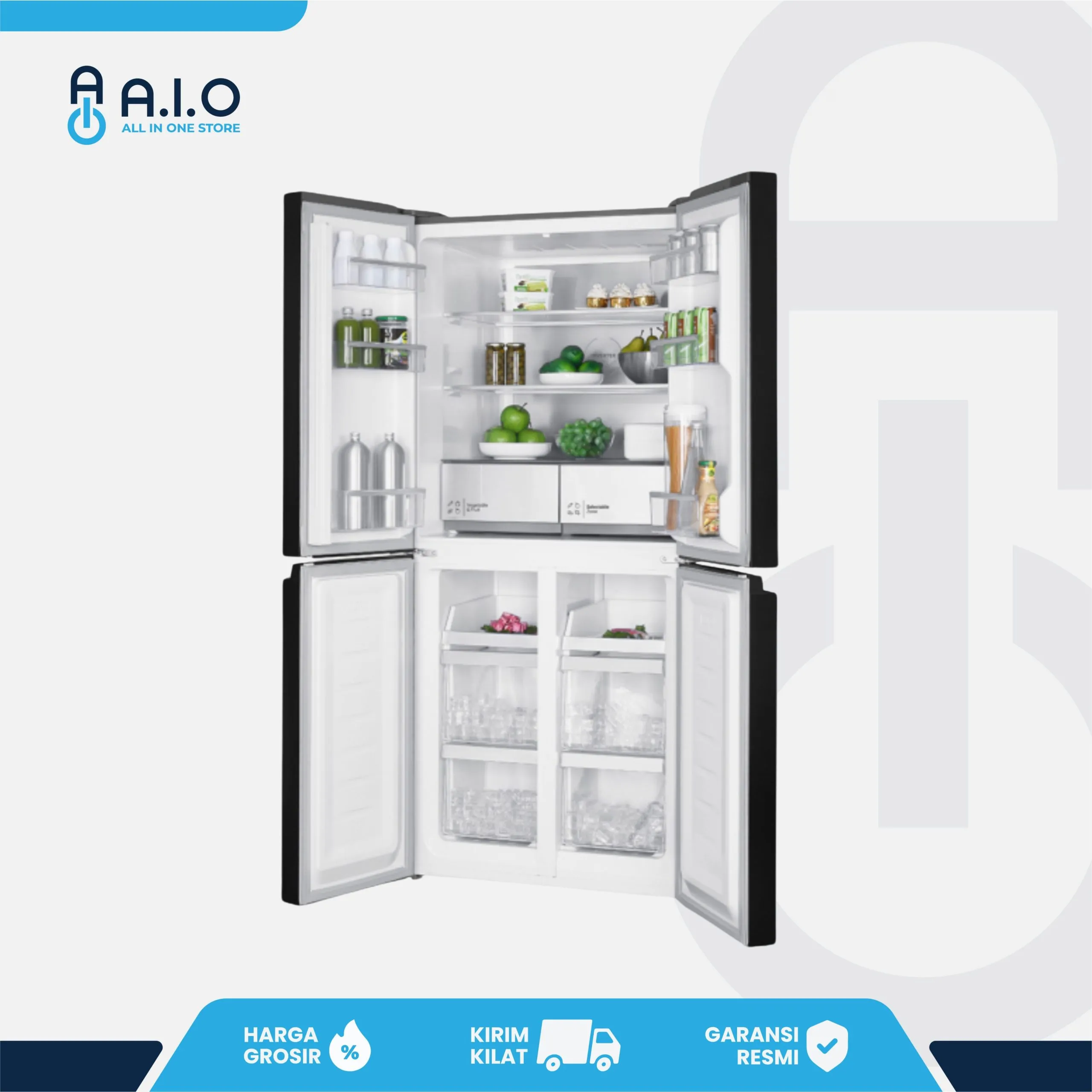 HITACHI - KULKAS SIDE BY SIDE 522 L - HR4N7522DSXID 2 HITACHI - KULKAS SIDE BY SIDE 522 L - HR4N7522DSXID - Gambar 2