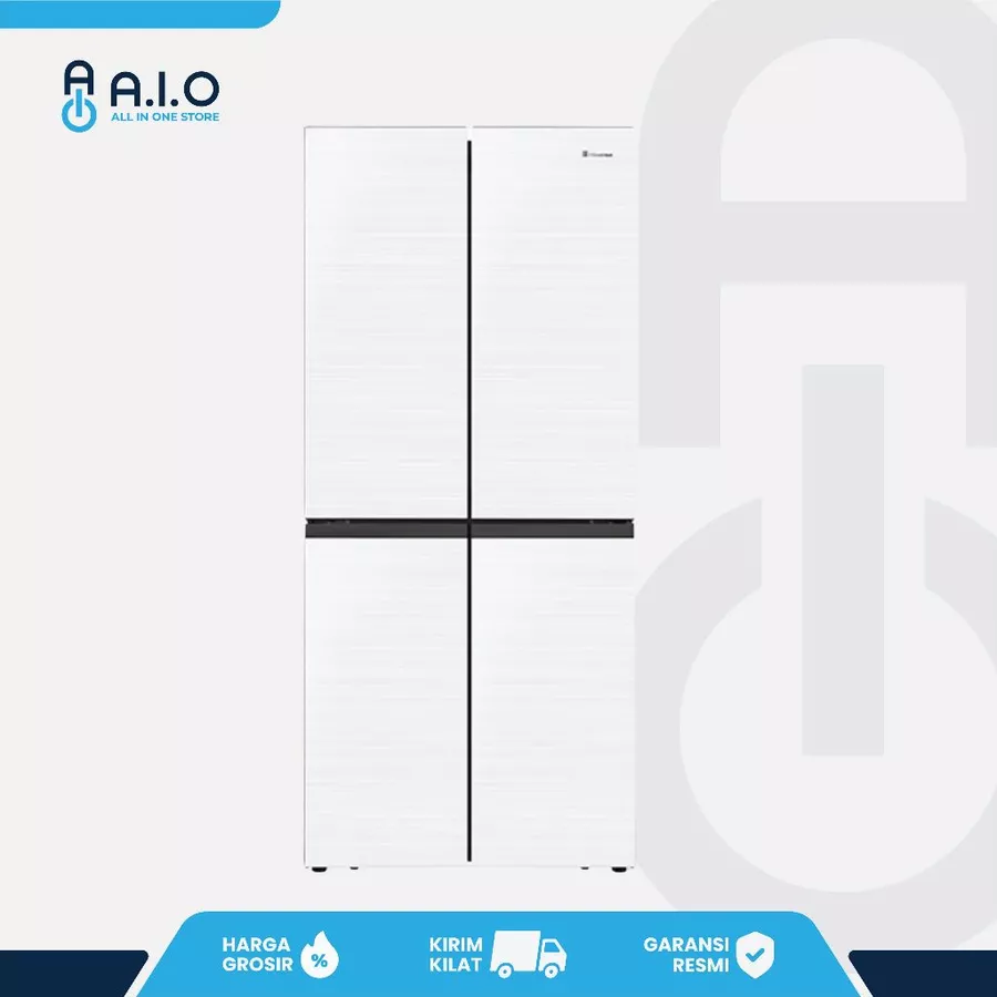 Hisense Kulkas 4 Pintu 555 Liter Side by Side RQ662N4IWU Lampu Kulkas Mati