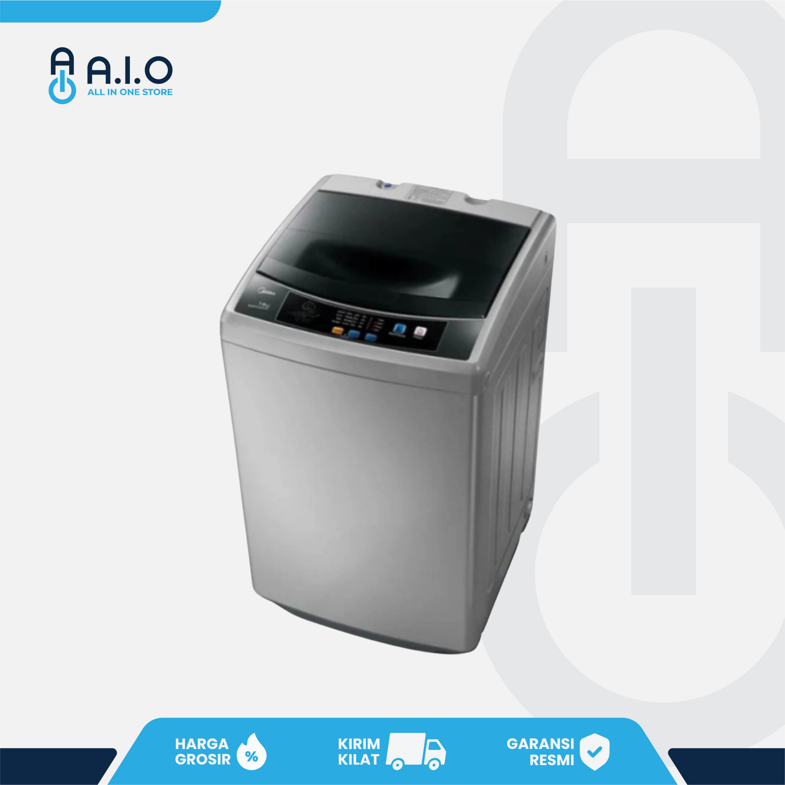 MIDEA - MESIN CUCI 1 TABUNG / TOP LOADING 7.5 KG - MAE7501(SG) 2 MIDEA - MESIN CUCI 1 TABUNG / TOP LOADING 7.5 KG - MAE7501(SG) - Gambar 2